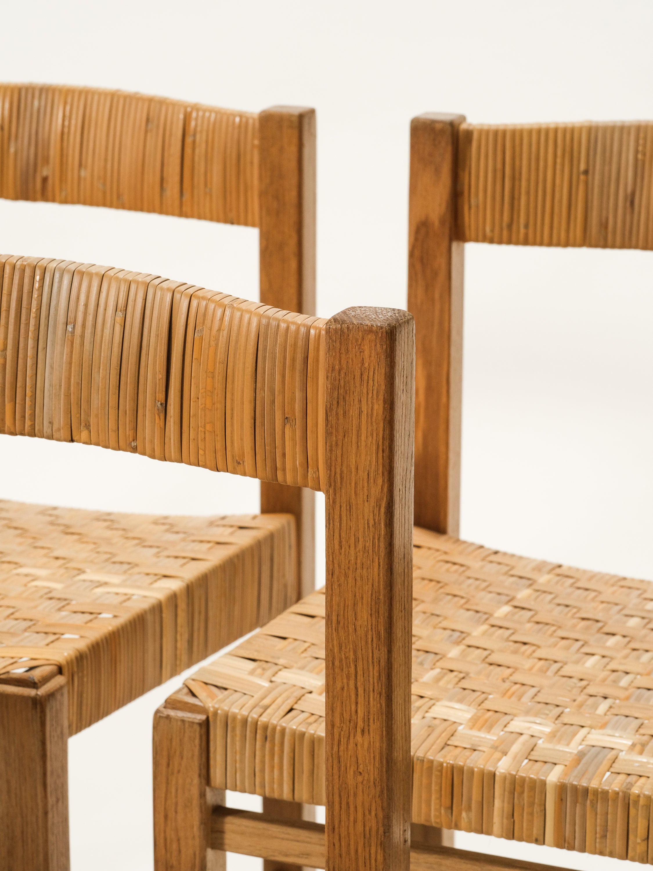 Oak & Woven Cane Dining Chairs by Reino Ruokolainen for Haimi, 1960s, Set of 6