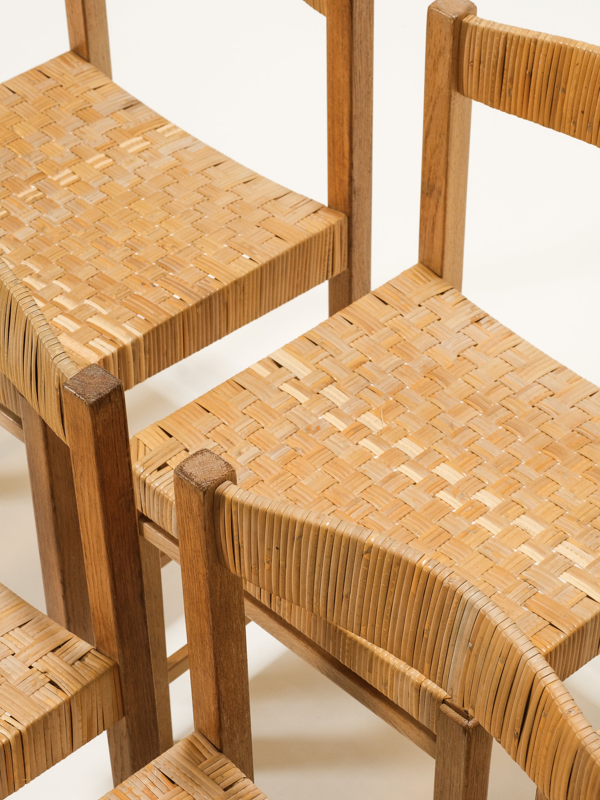 Oak &amp; Woven Cane Dining Chairs by Reino Ruokolainen for Haimi, 1960s, Set of 6