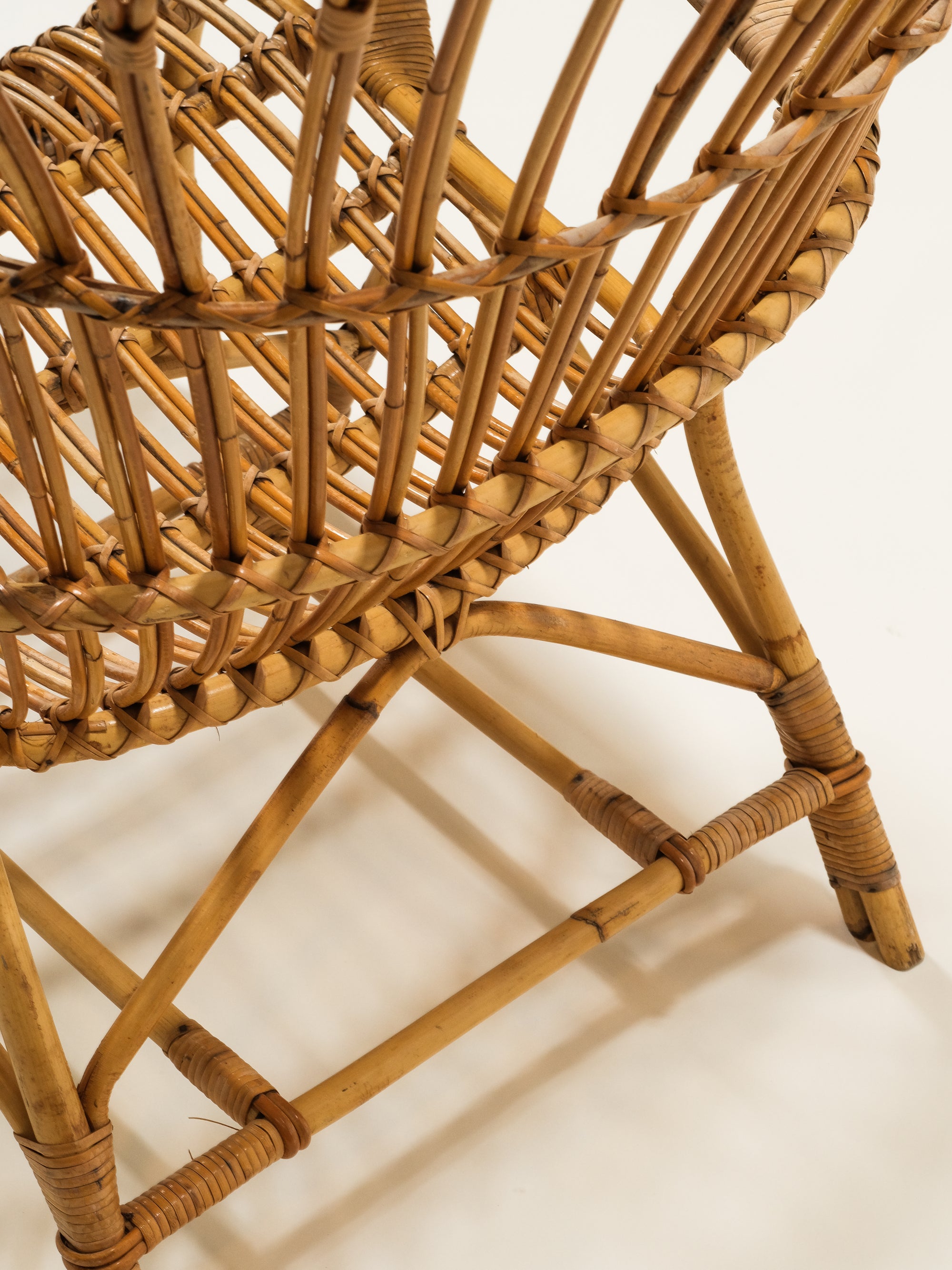 Mid-Century Rattan Lounge Chair