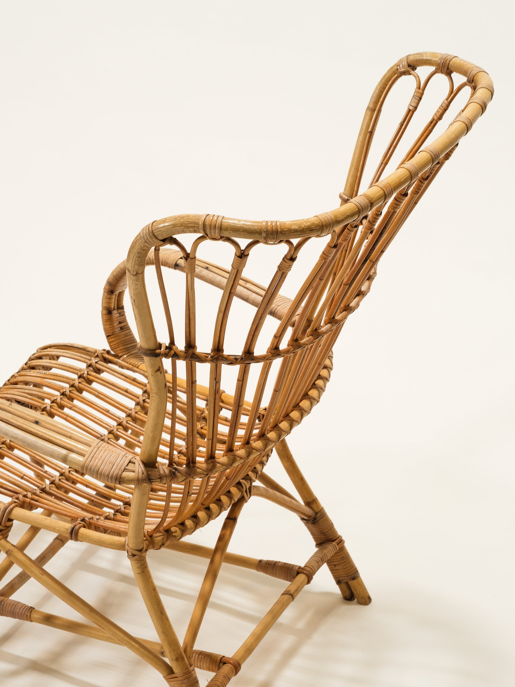 Mid-Century Rattan Lounge Chair