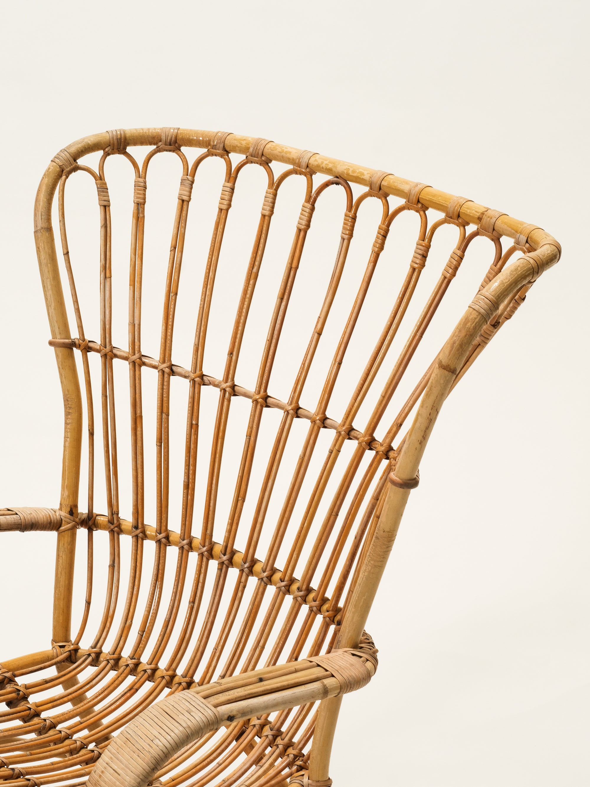 Mid-Century Rattan Lounge Chair