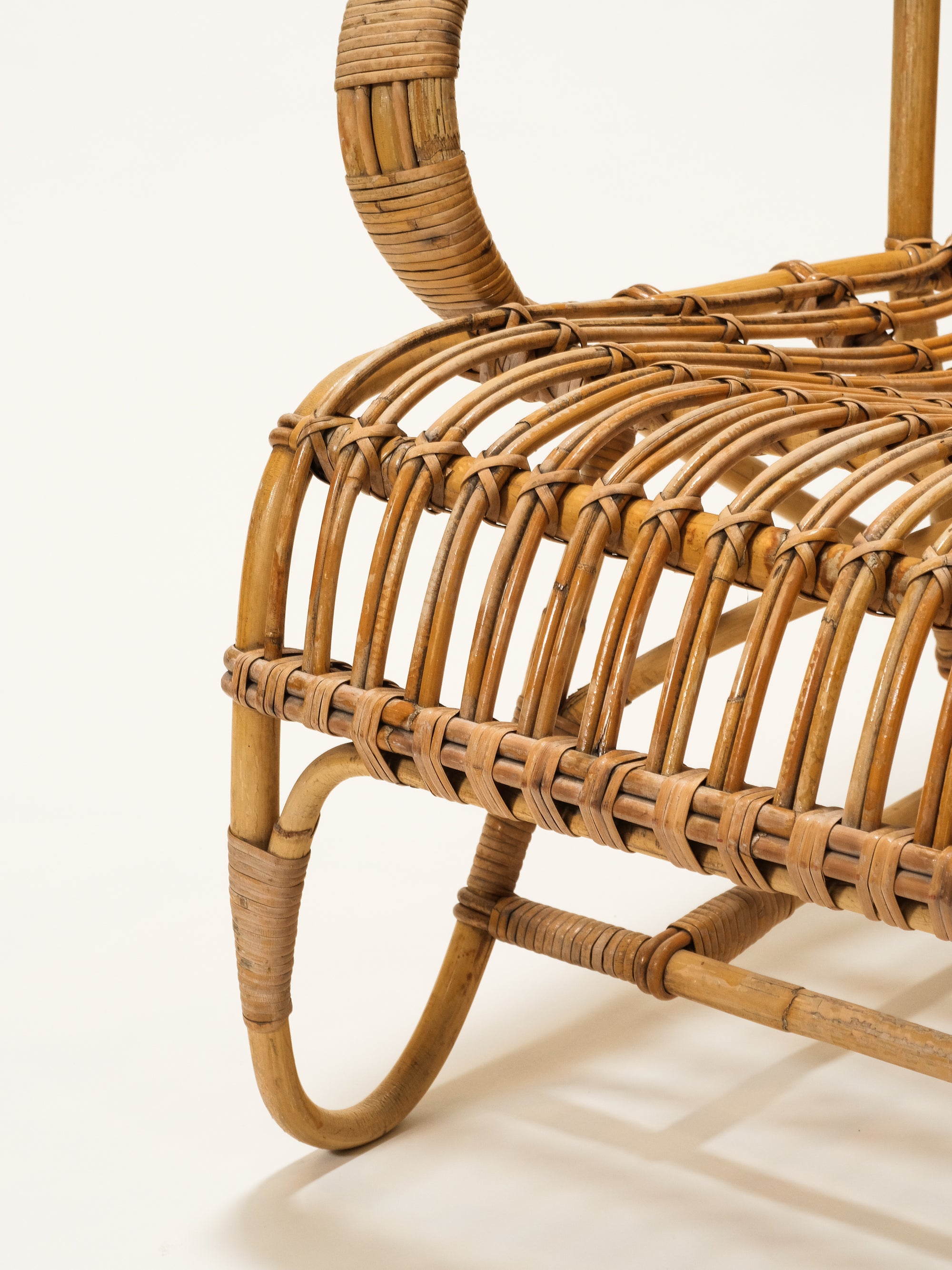 Mid-Century Rattan Lounge Chair