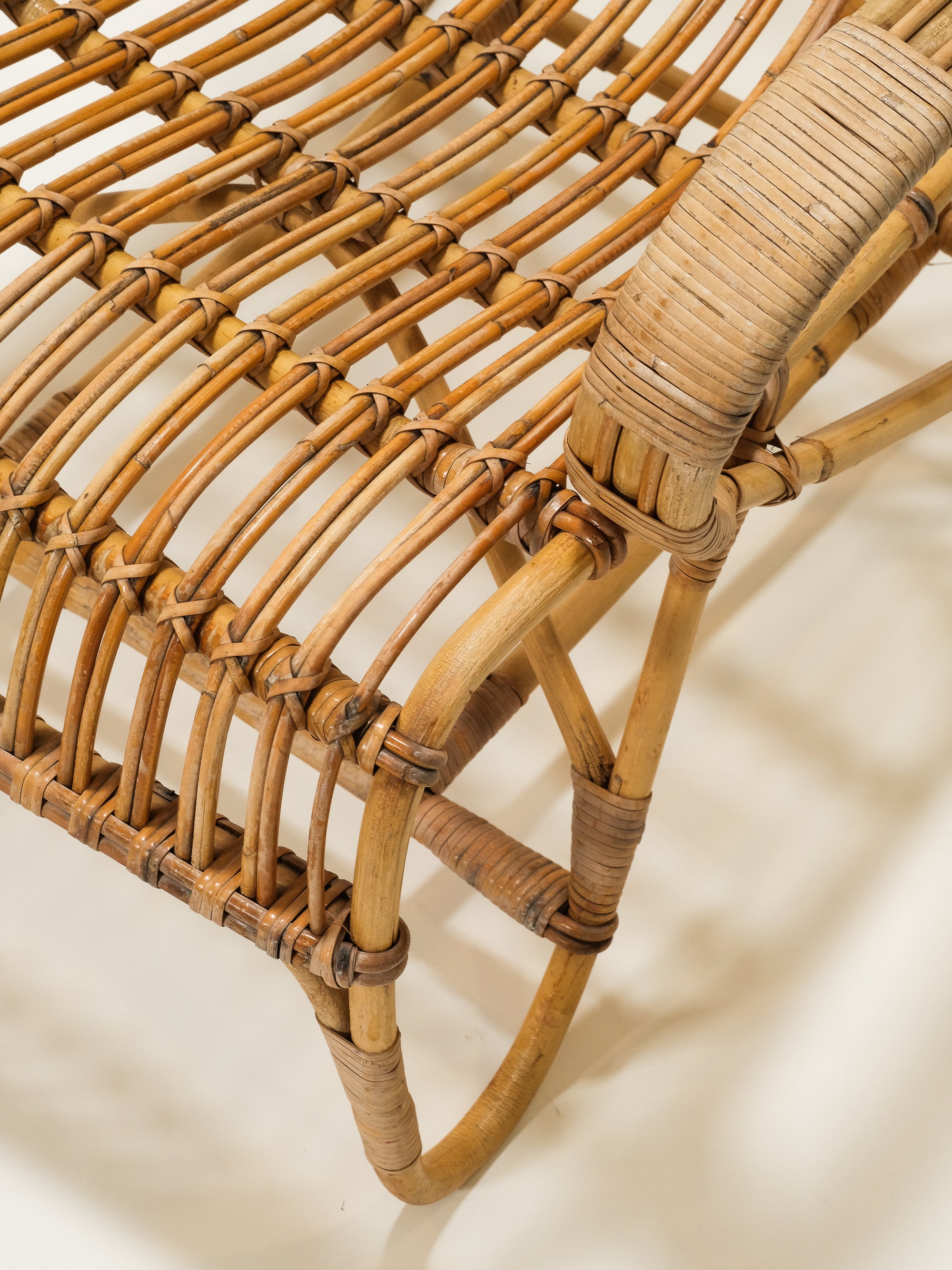 Mid-Century Rattan Lounge Chair
