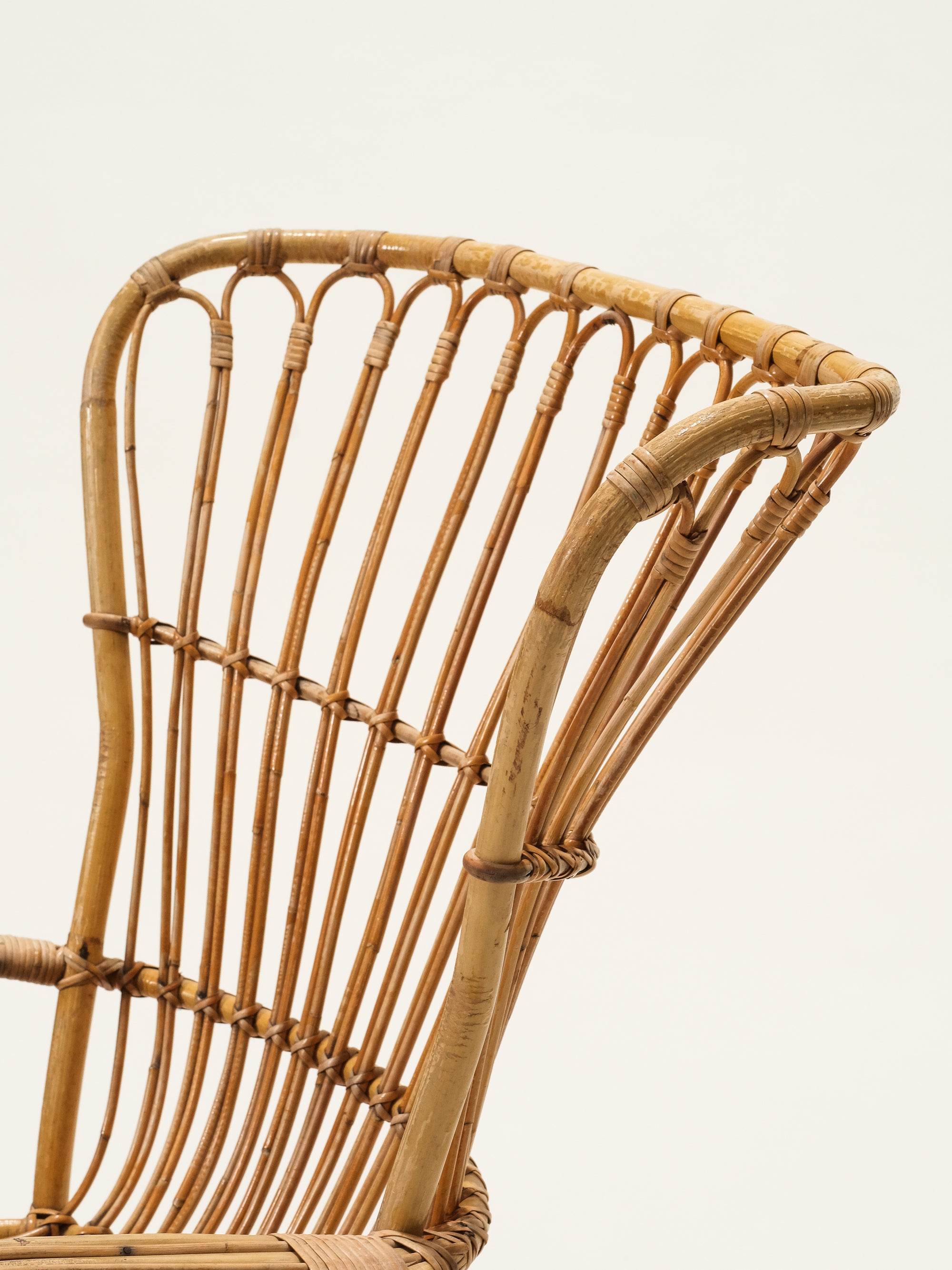 Mid-Century Rattan Lounge Chair
