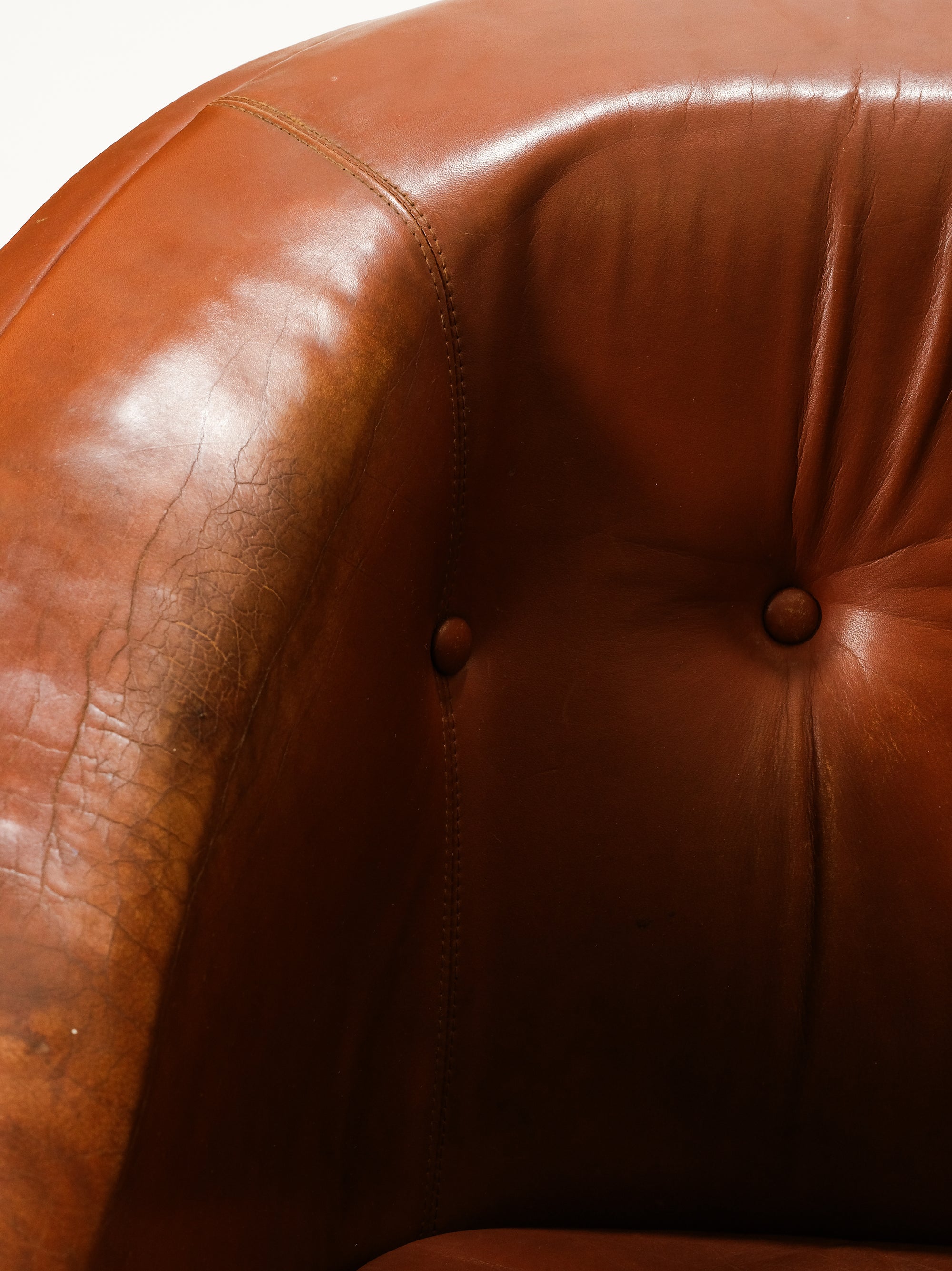 Model &quot;Corona&quot; Leather Sofa by Lennart Bender for Ulferts Möbler, Sweden, 1960s