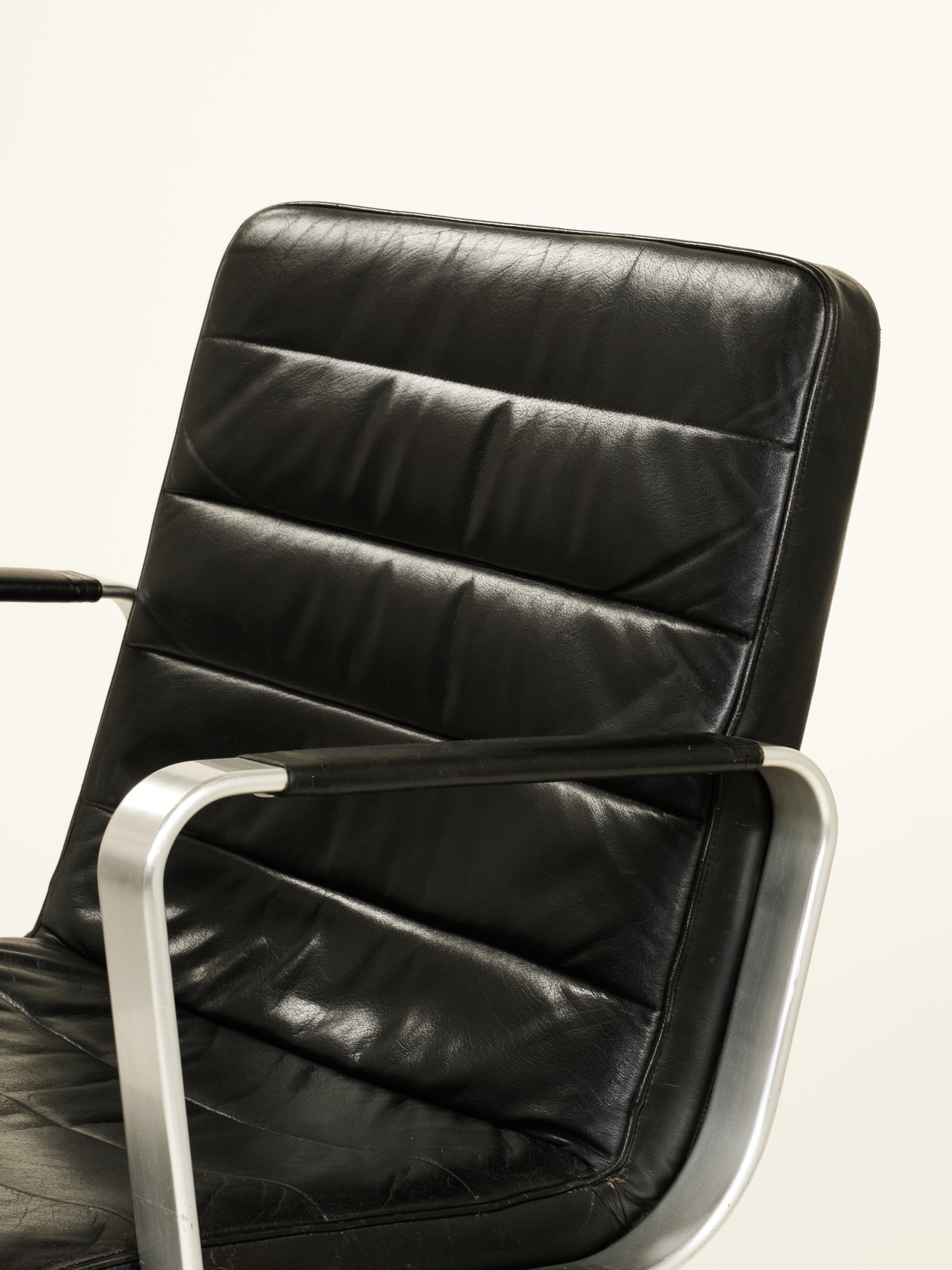 Black Leather Office Chair Model &#39;Mondo&#39; by Karl Erik Ekselius for JOC Vetlanda, 1970s