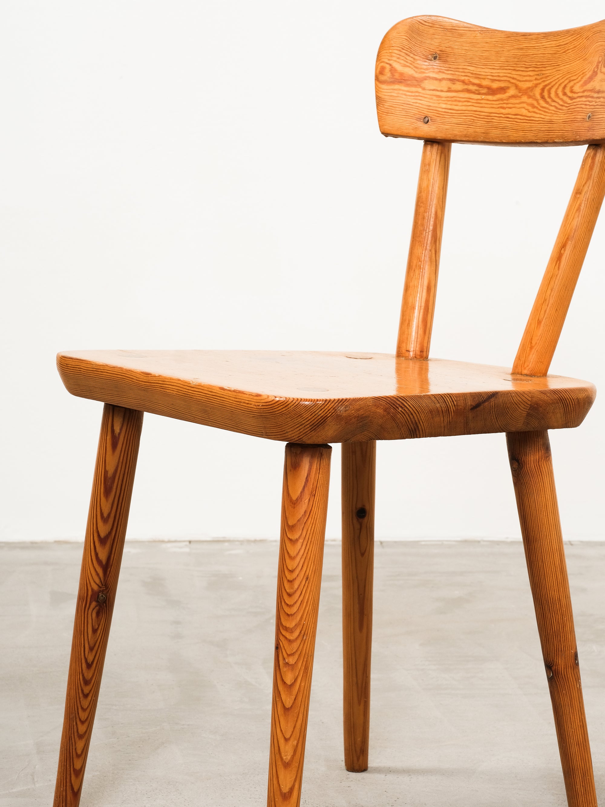 Scandinavian Modern Pine Dining Chairs, 1970s, Set of 4