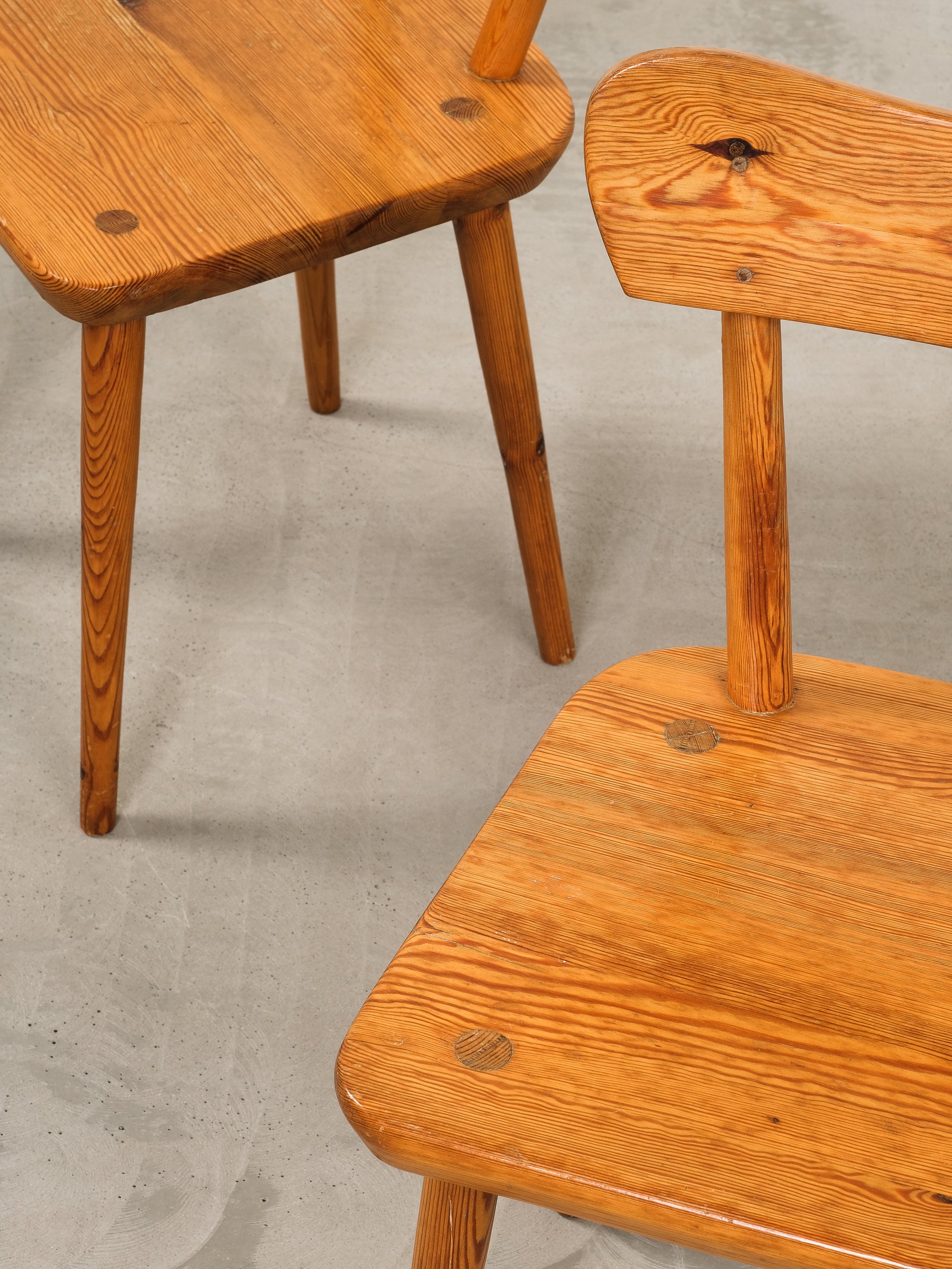 Scandinavian Modern Pine Dining Chairs, 1970s, Set of 4