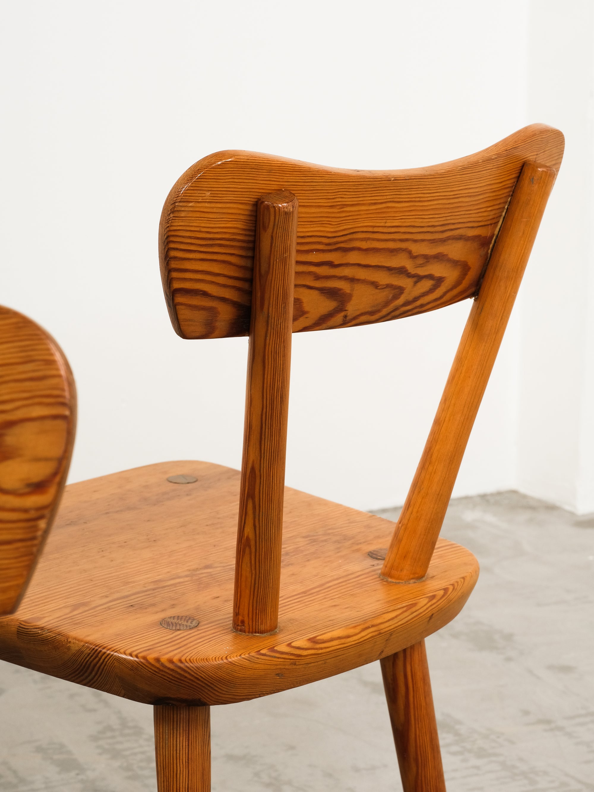 Scandinavian Modern Pine Dining Chairs, 1970s, Set of 4