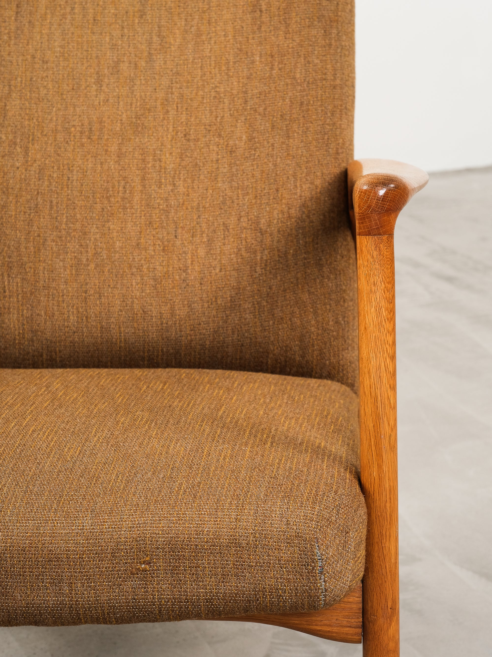 Scandinavian Mid-Century Oak Framed Easy Chair