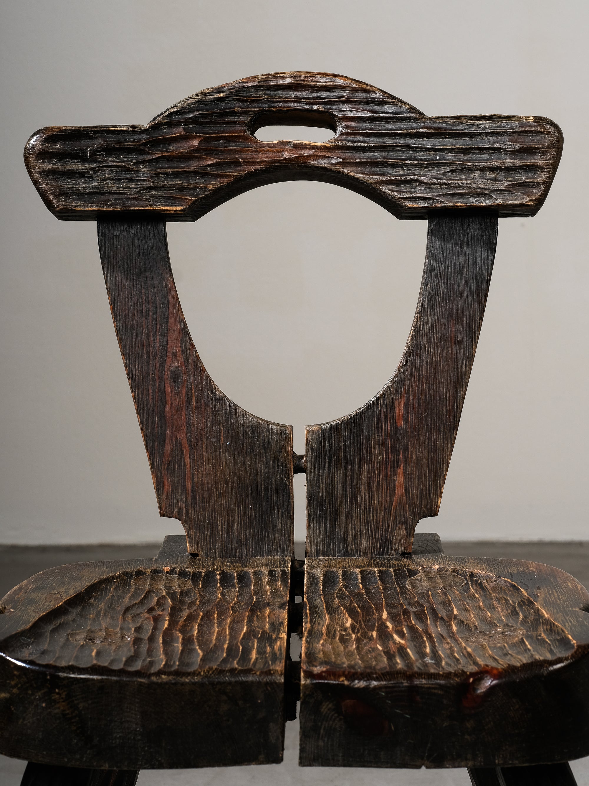 Antique Finnish Folk Art Rustic Pine Chair