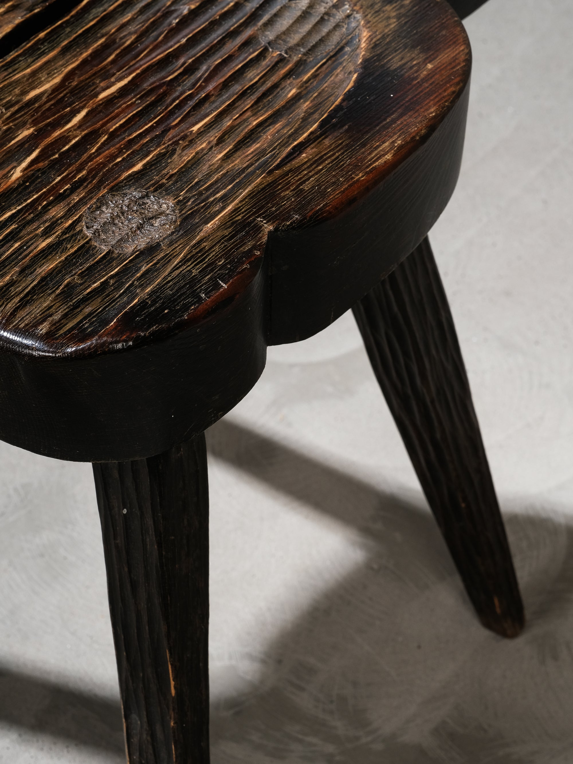 Antique Finnish Folk Art Rustic Pine Chair