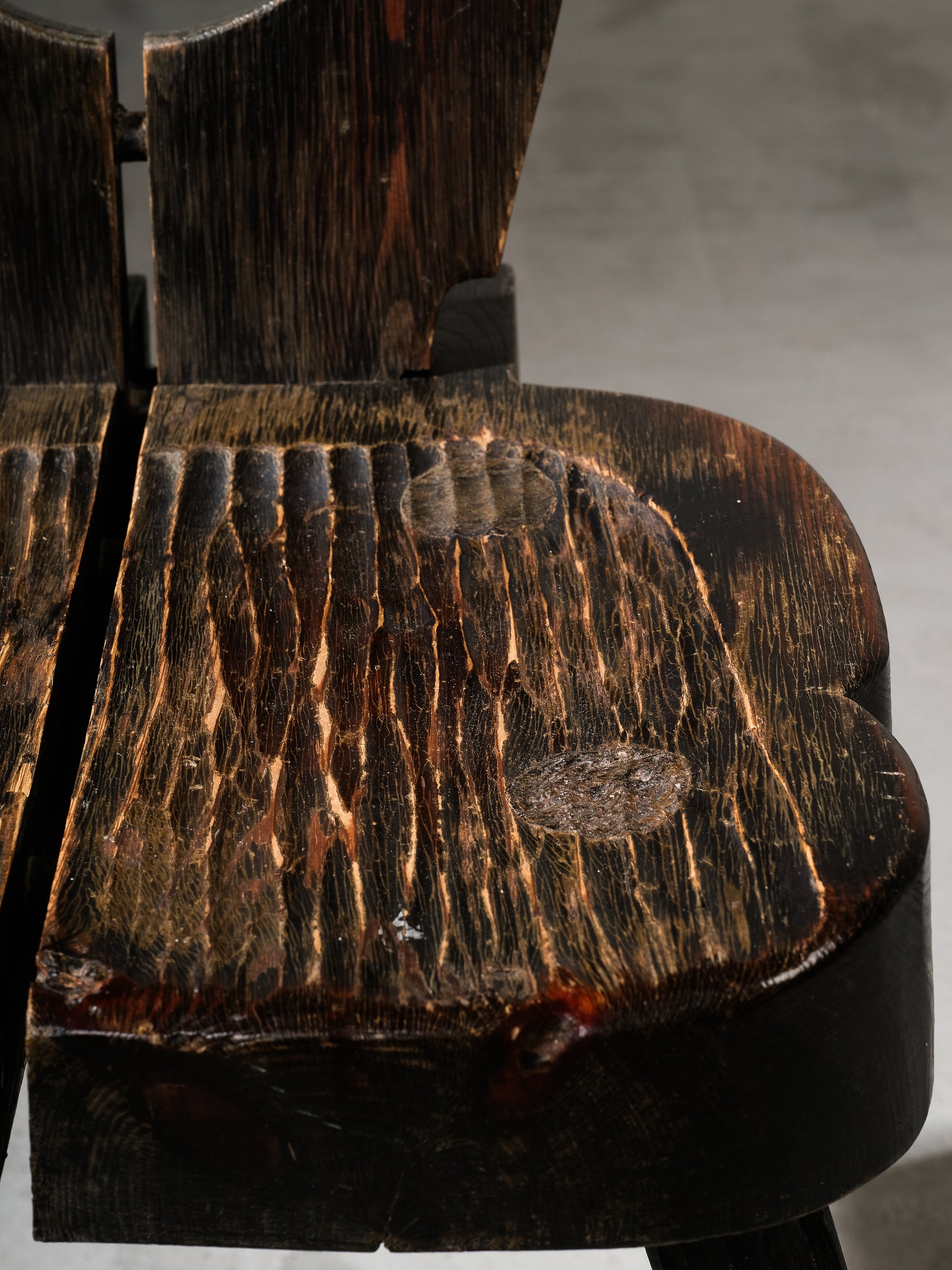 Antique Finnish Folk Art Rustic Pine Chair