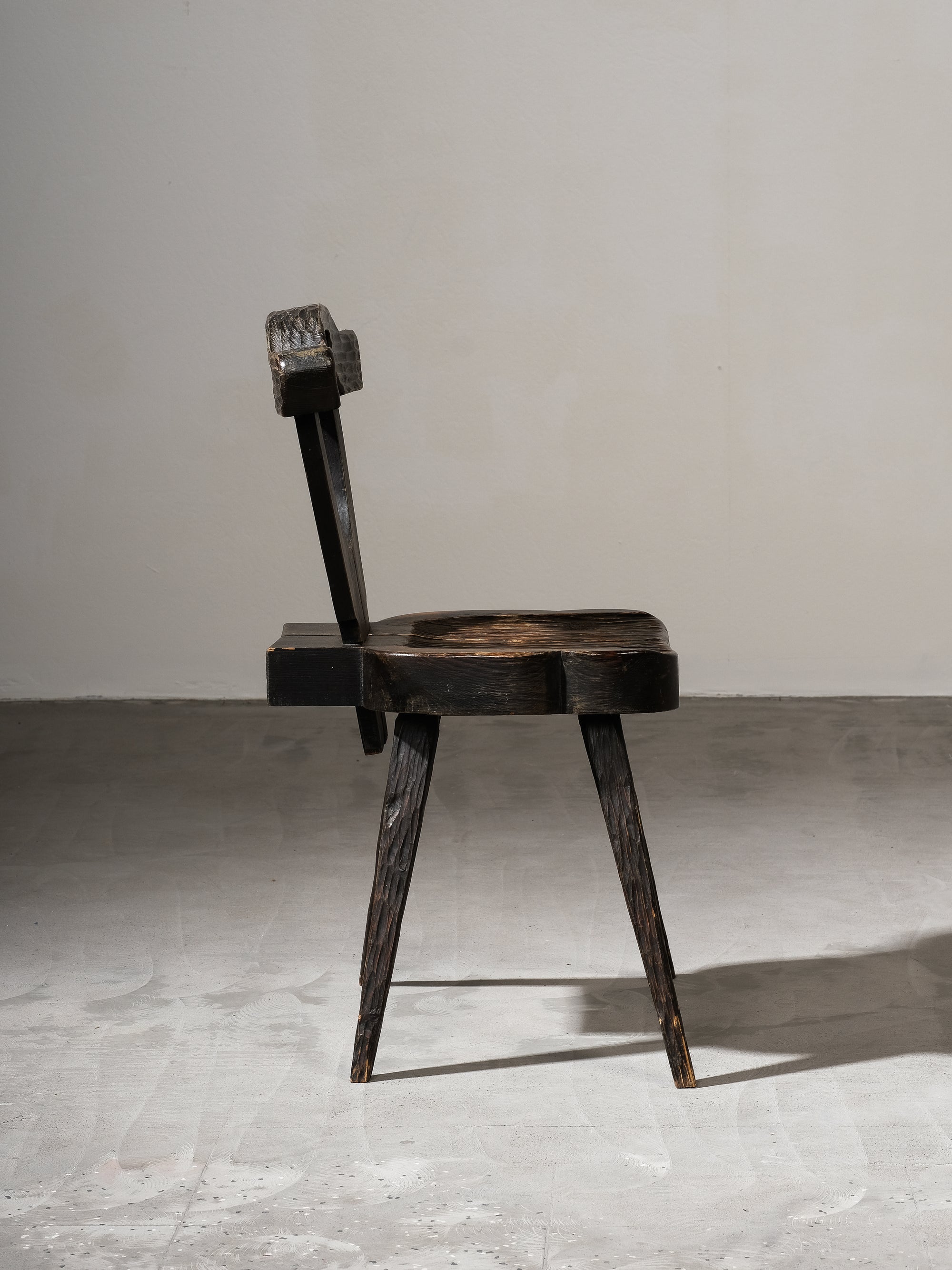 Antique Finnish Folk Art Rustic Pine Chair