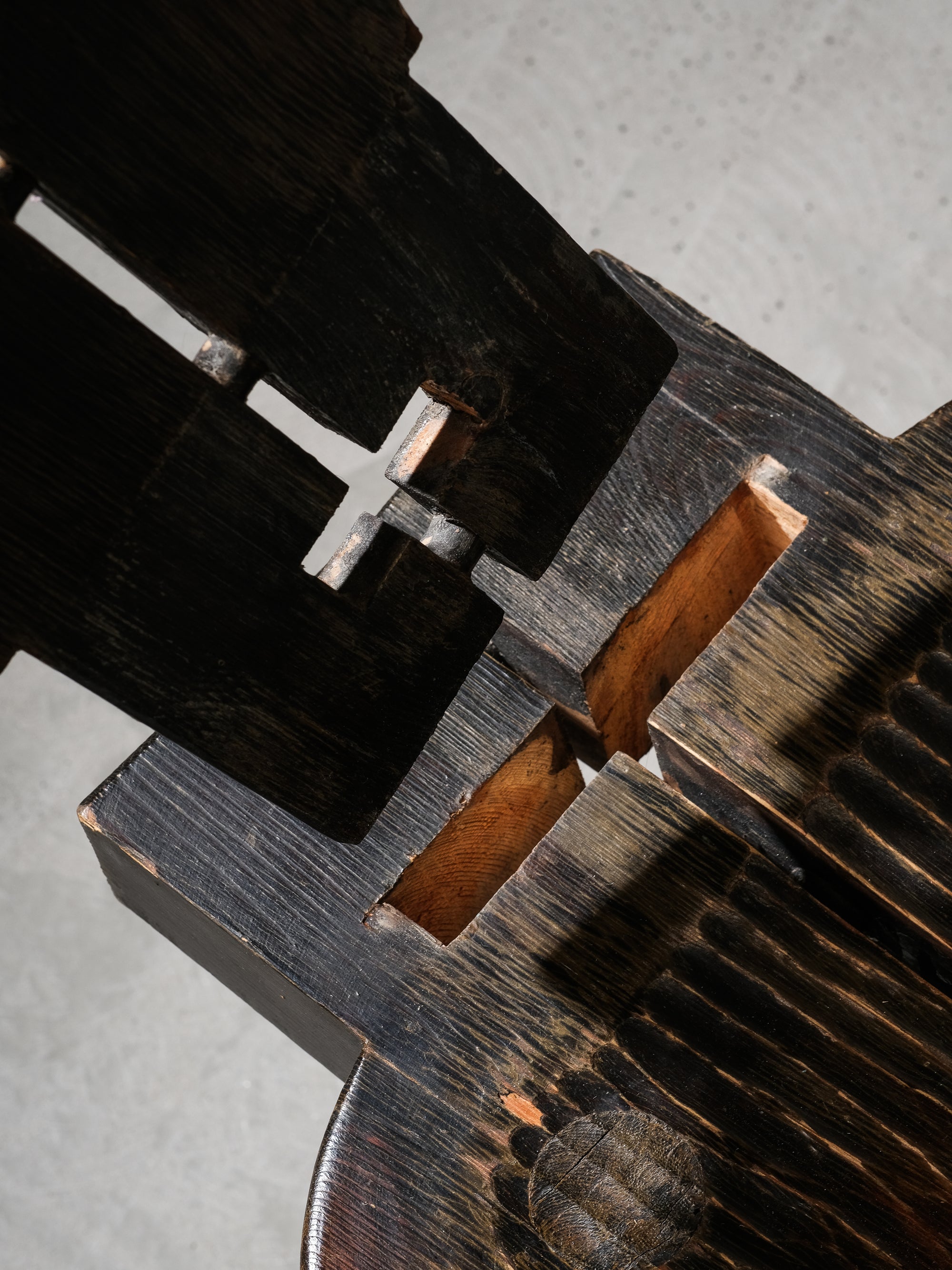 Antique Finnish Folk Art Rustic Pine Chair