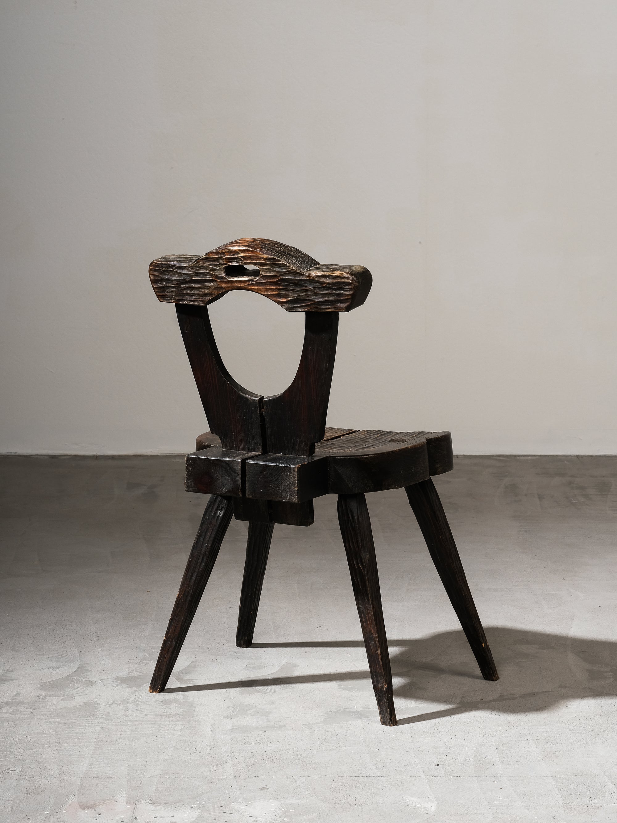 Antique Finnish Folk Art Rustic Pine Chair