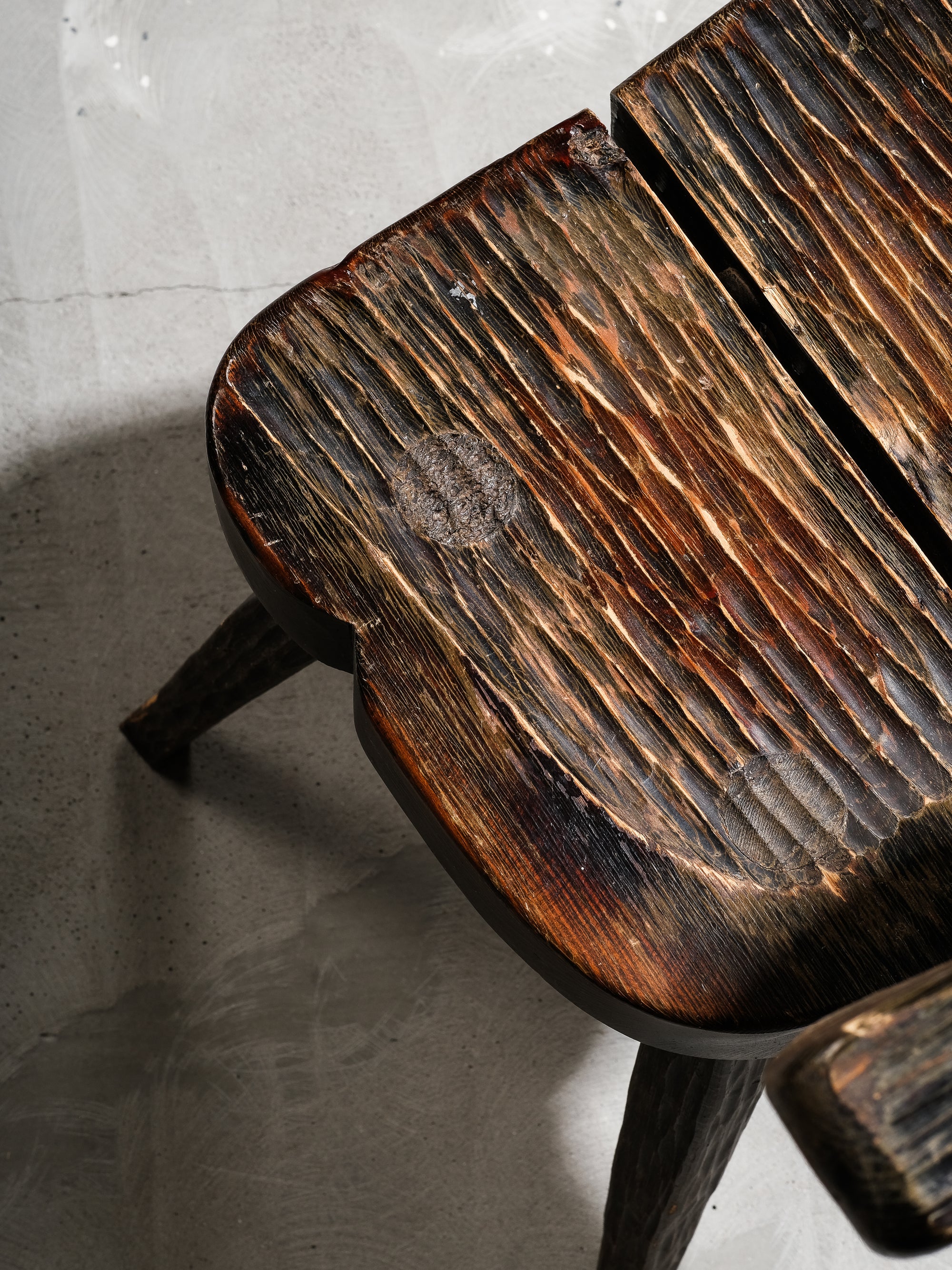 Antique Finnish Folk Art Rustic Pine Chair