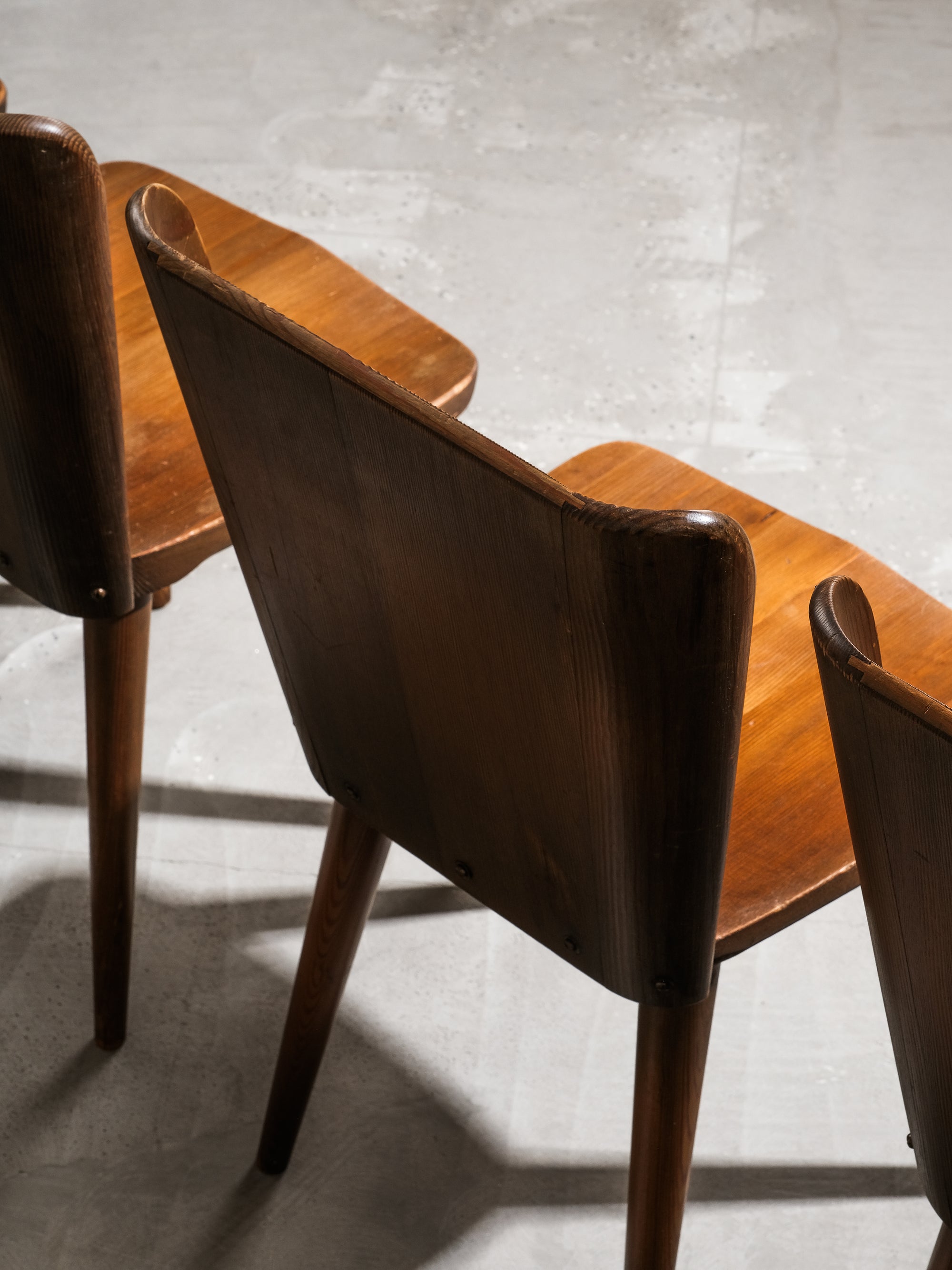 &quot;510&quot; Pine Dining Chair Set by Göran Malmvall for Karl Andersson &amp; Söner, 1940s