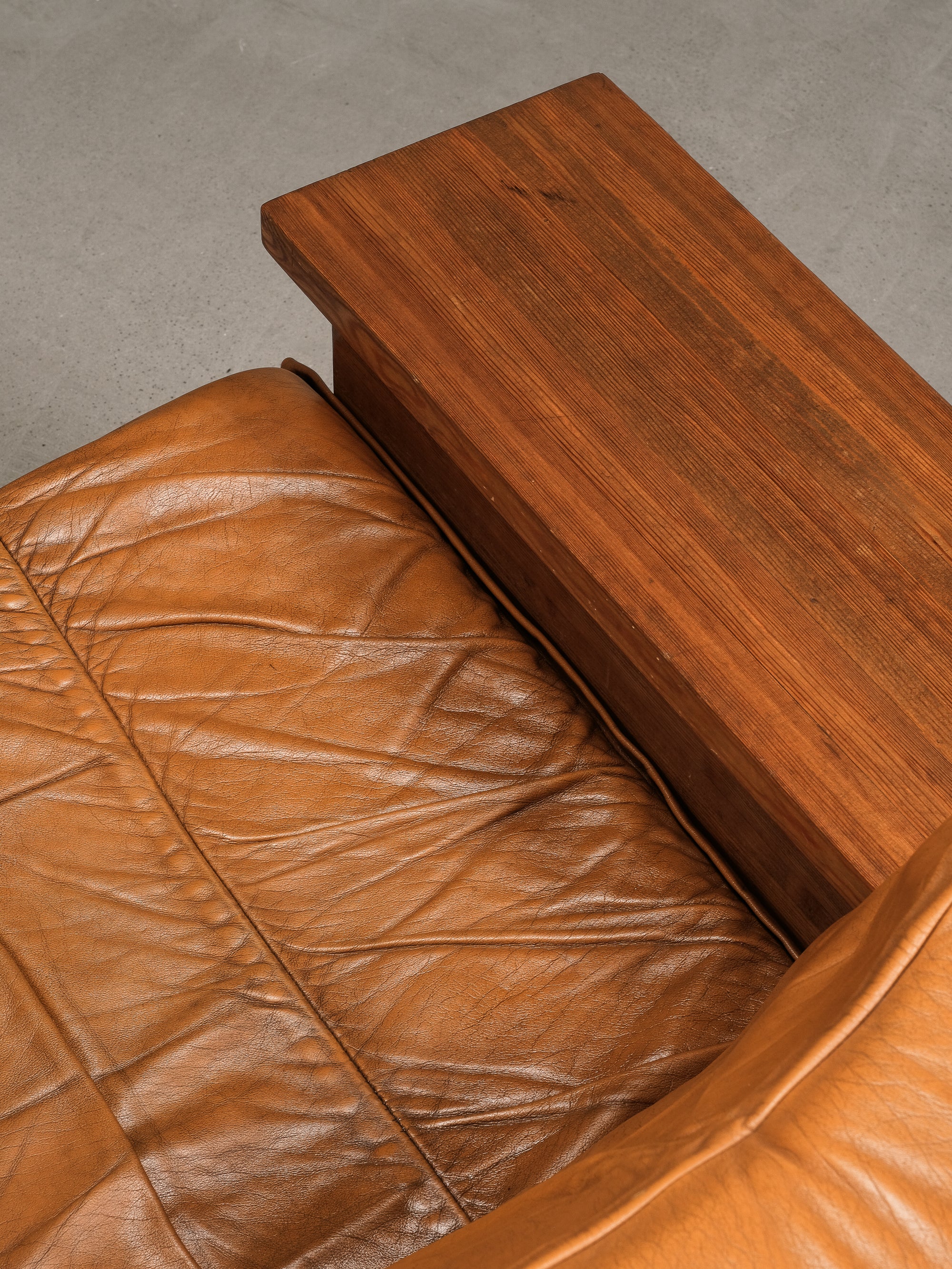 Pine and Leather Lounge Chair Model &#39;Pinus&#39; by Hämeen Kalustaja, Finland, 1970s