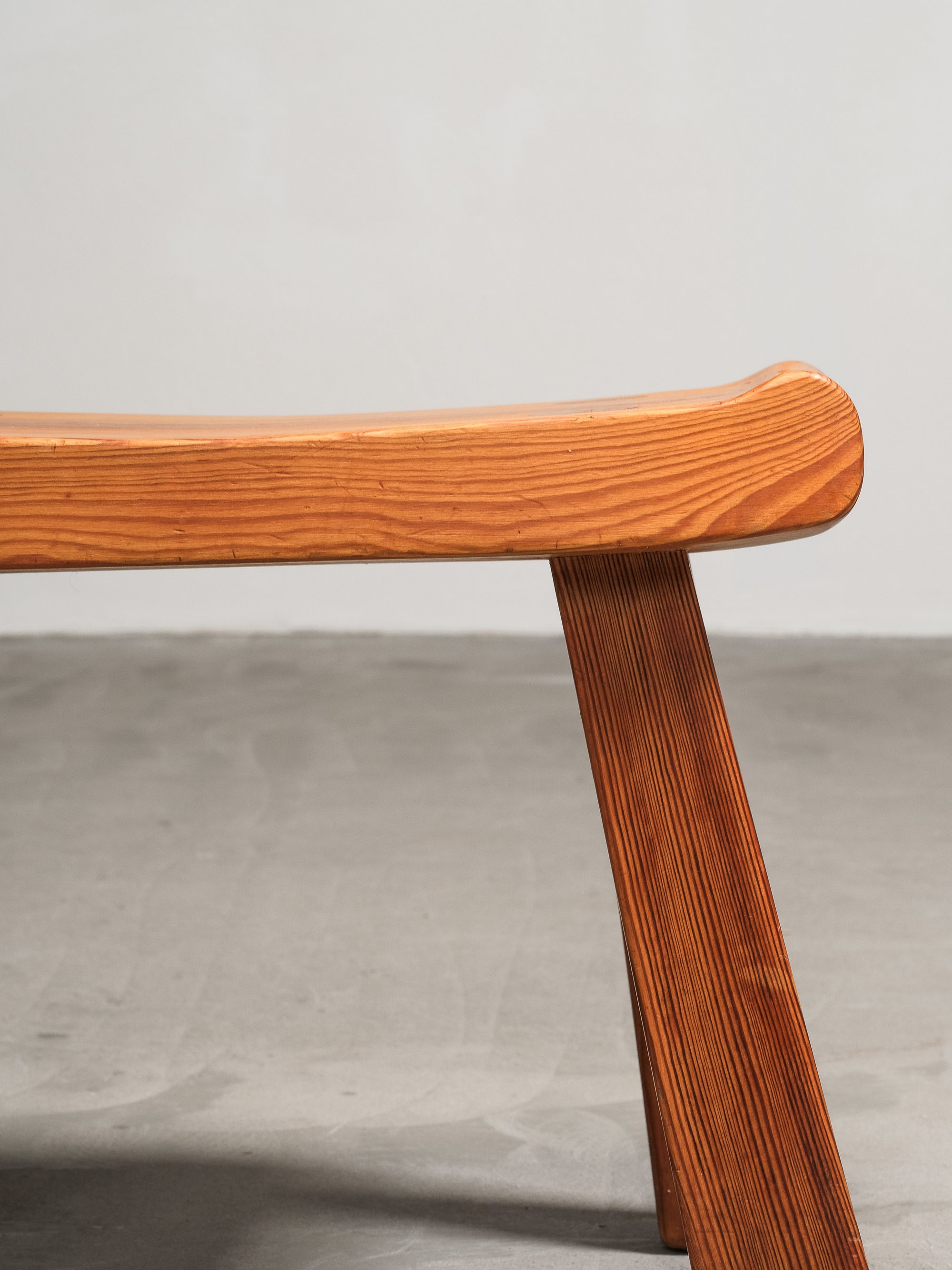 Swedish Mid-Century Solid Pine Stool, 1950s