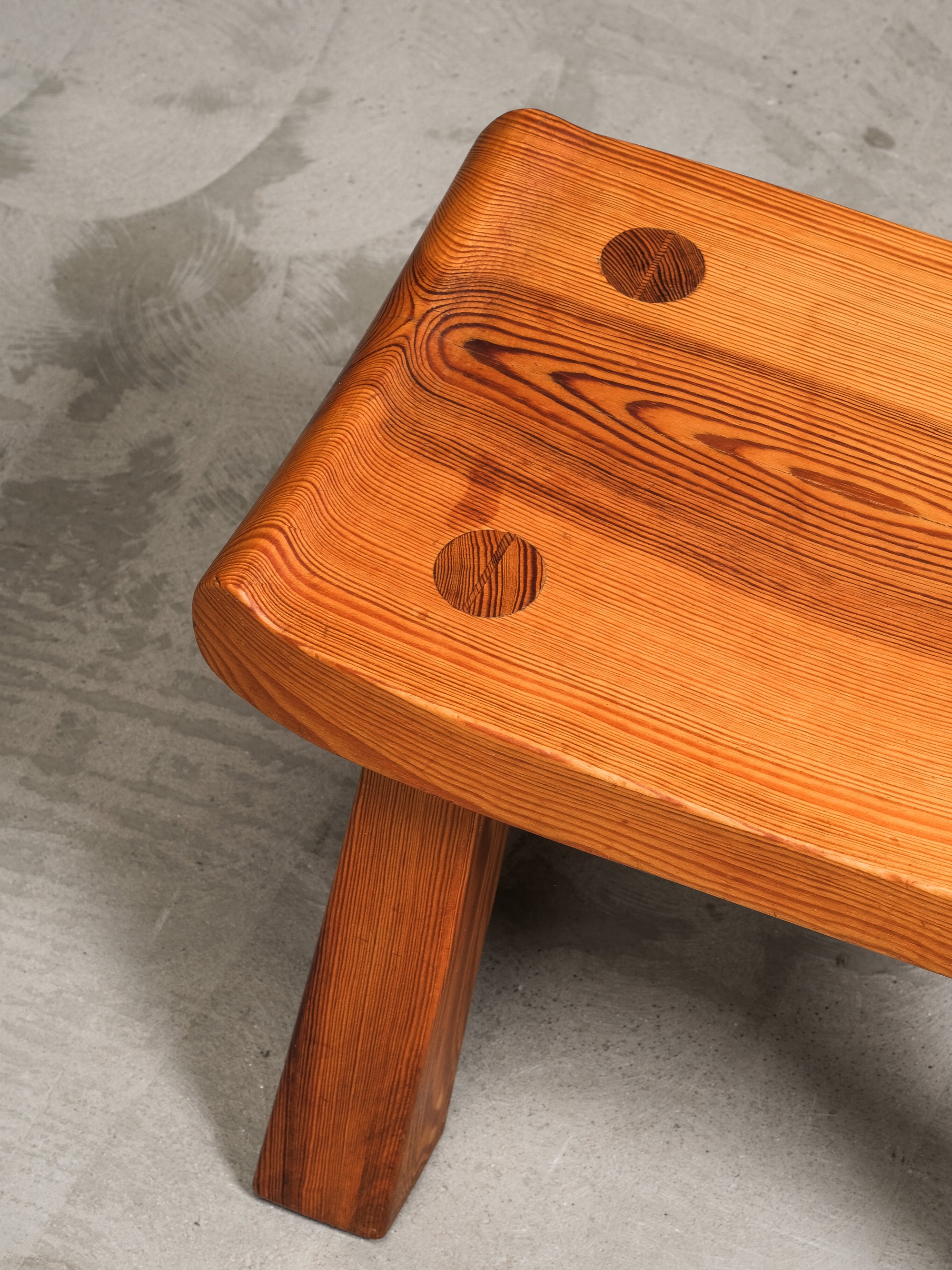 Swedish Mid-Century Solid Pine Stool, 1950s