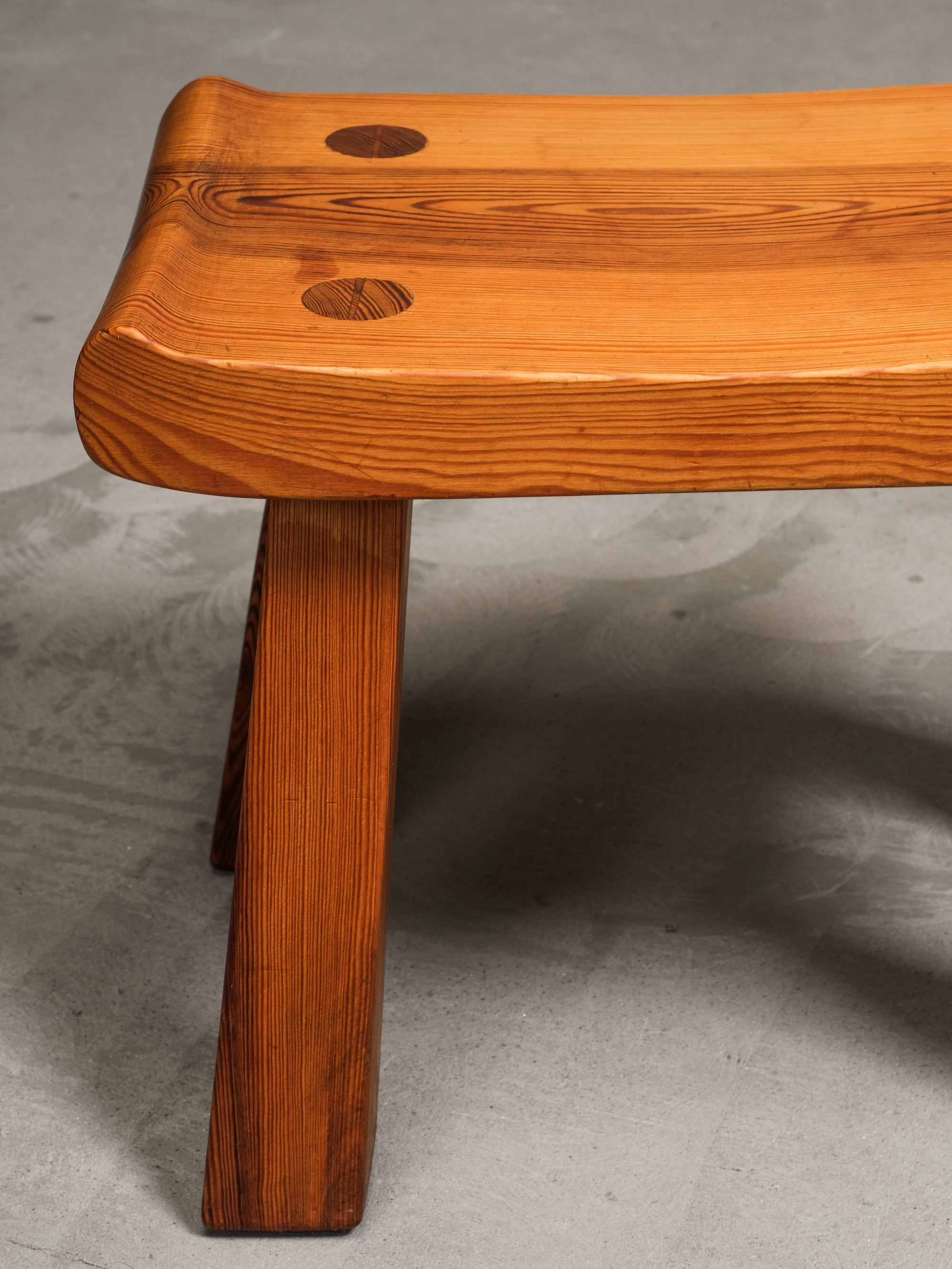 Swedish Mid-Century Solid Pine Stool, 1950s