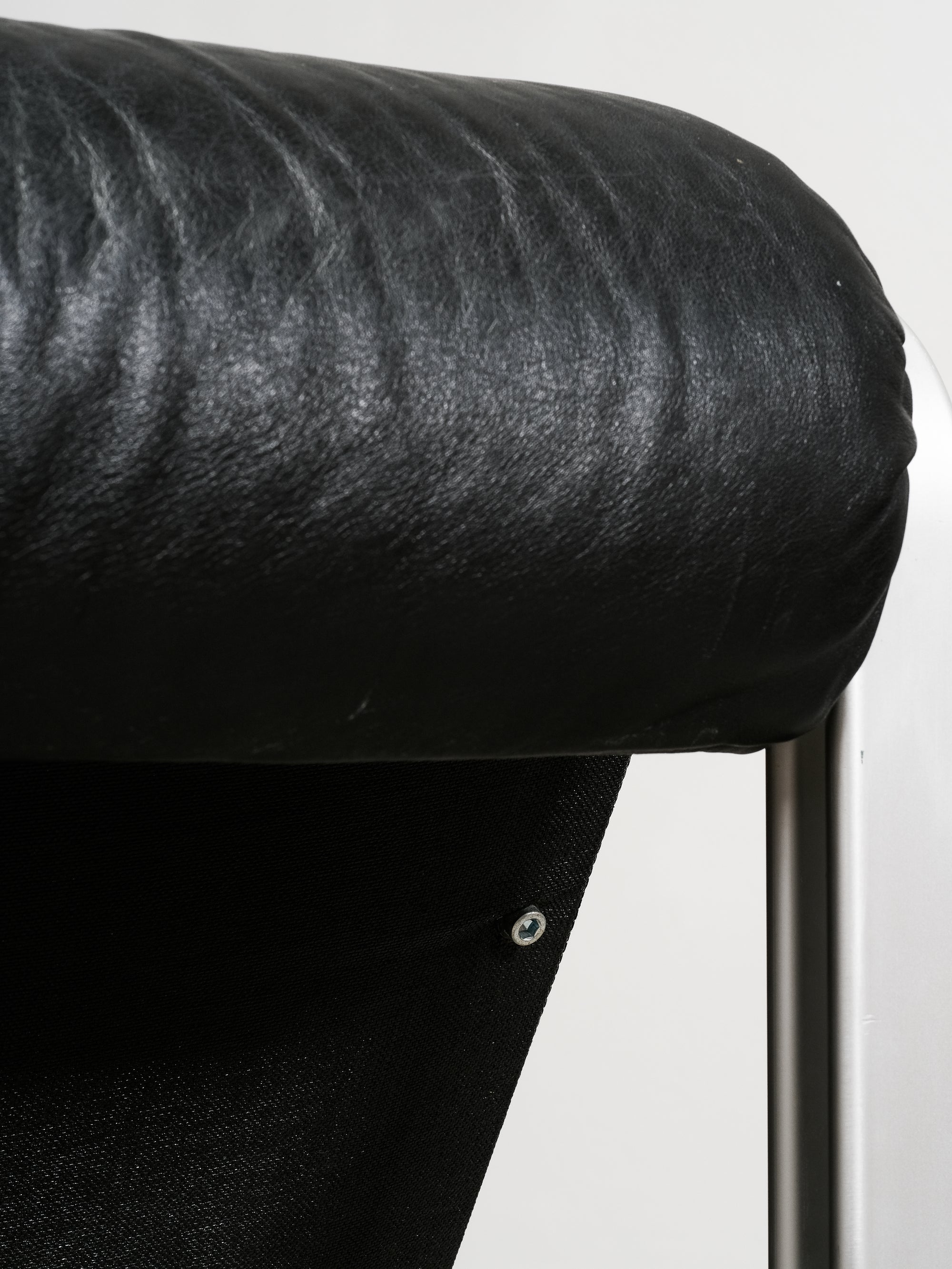 Pair of Leather and Aluminium Lounge Chairs, Sweden, 1970’s