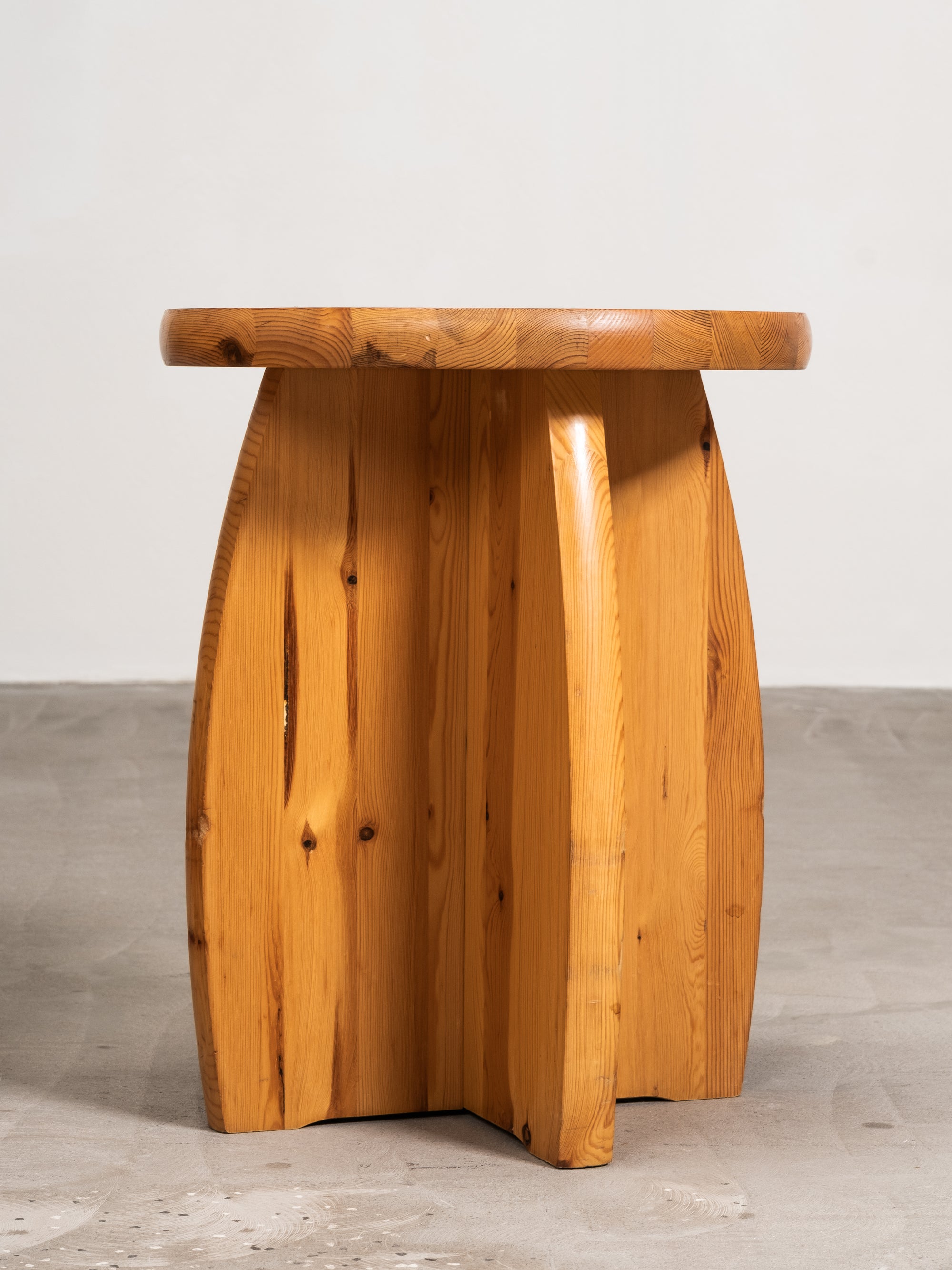 Pair of Pine Stools, Brutalist Style, Sweden, 1970s