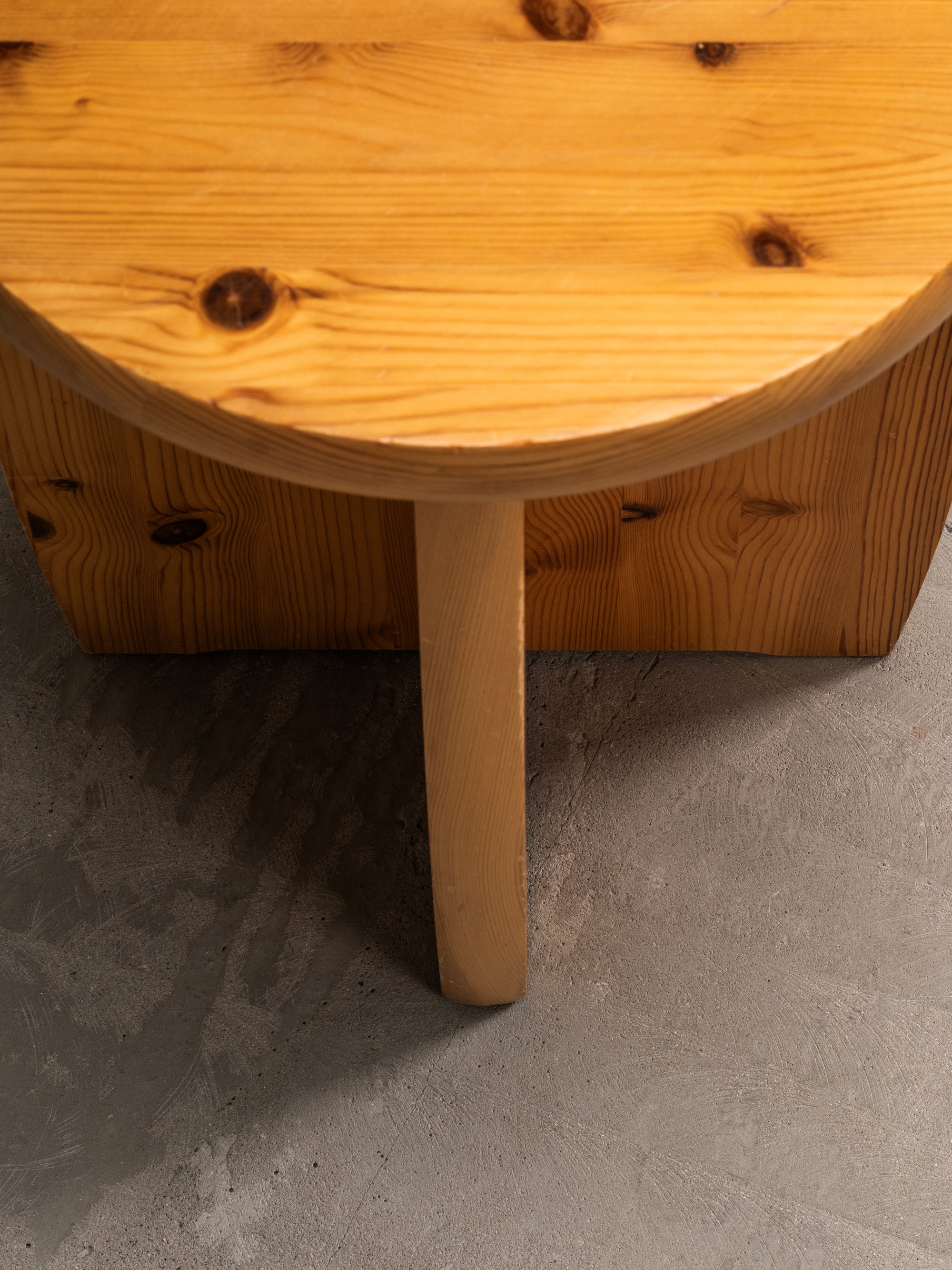 Pair of Pine Stools, Brutalist Style, Sweden, 1970s