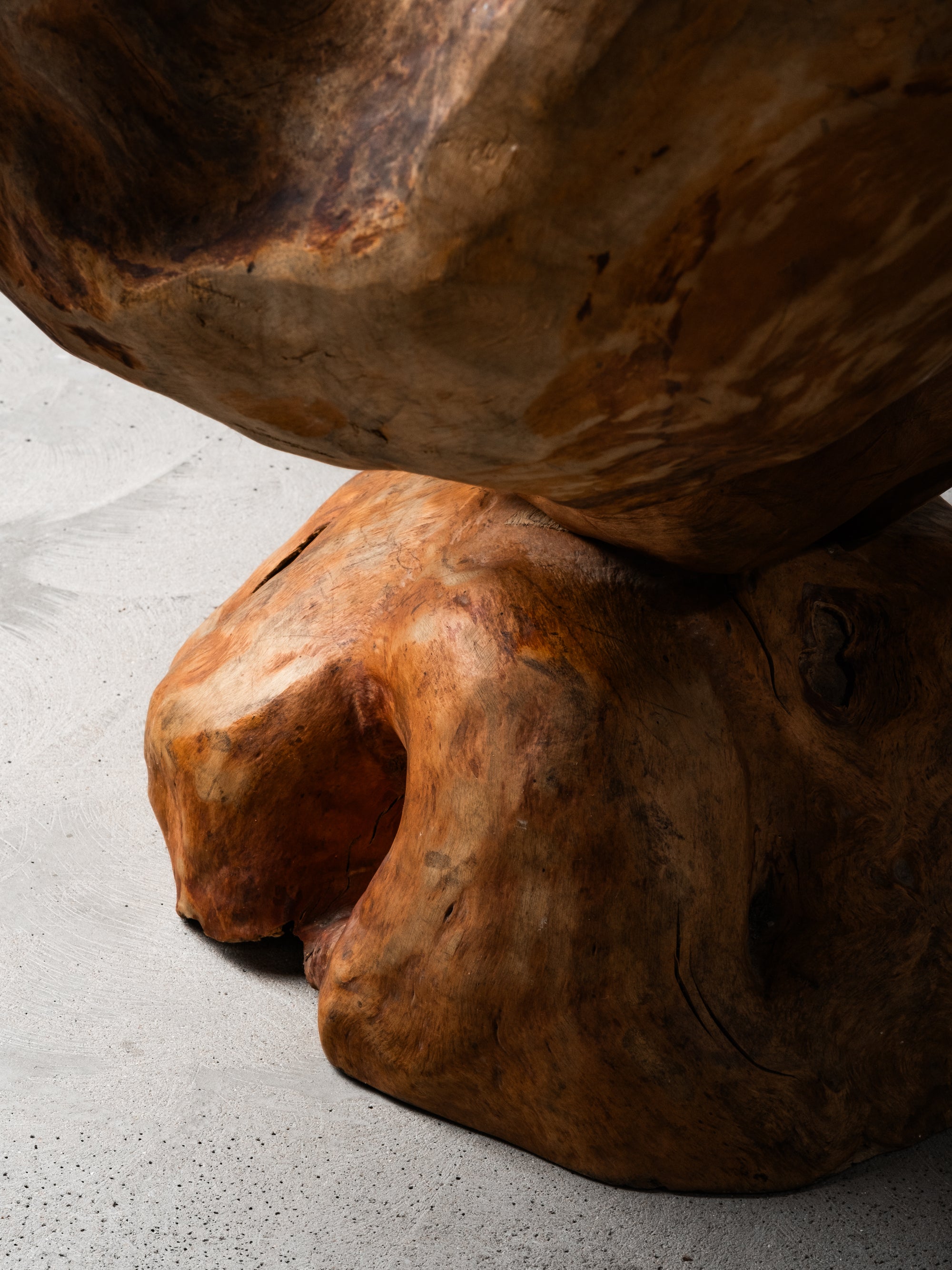 Finnish Handmade Folk Art Burl Wood Chair, Mid-20th Century