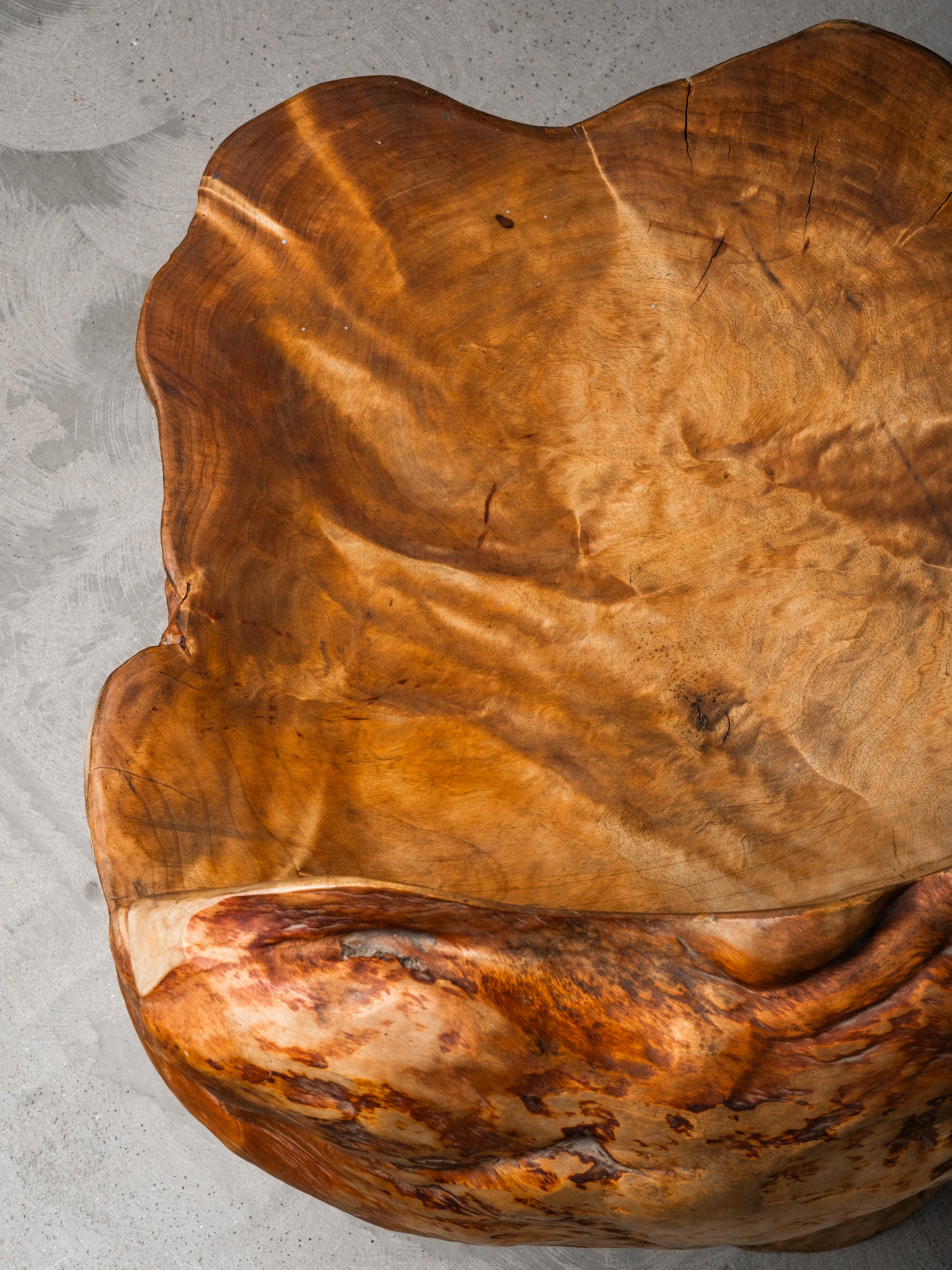 Finnish Handmade Folk Art Burl Wood Chair, Mid-20th Century