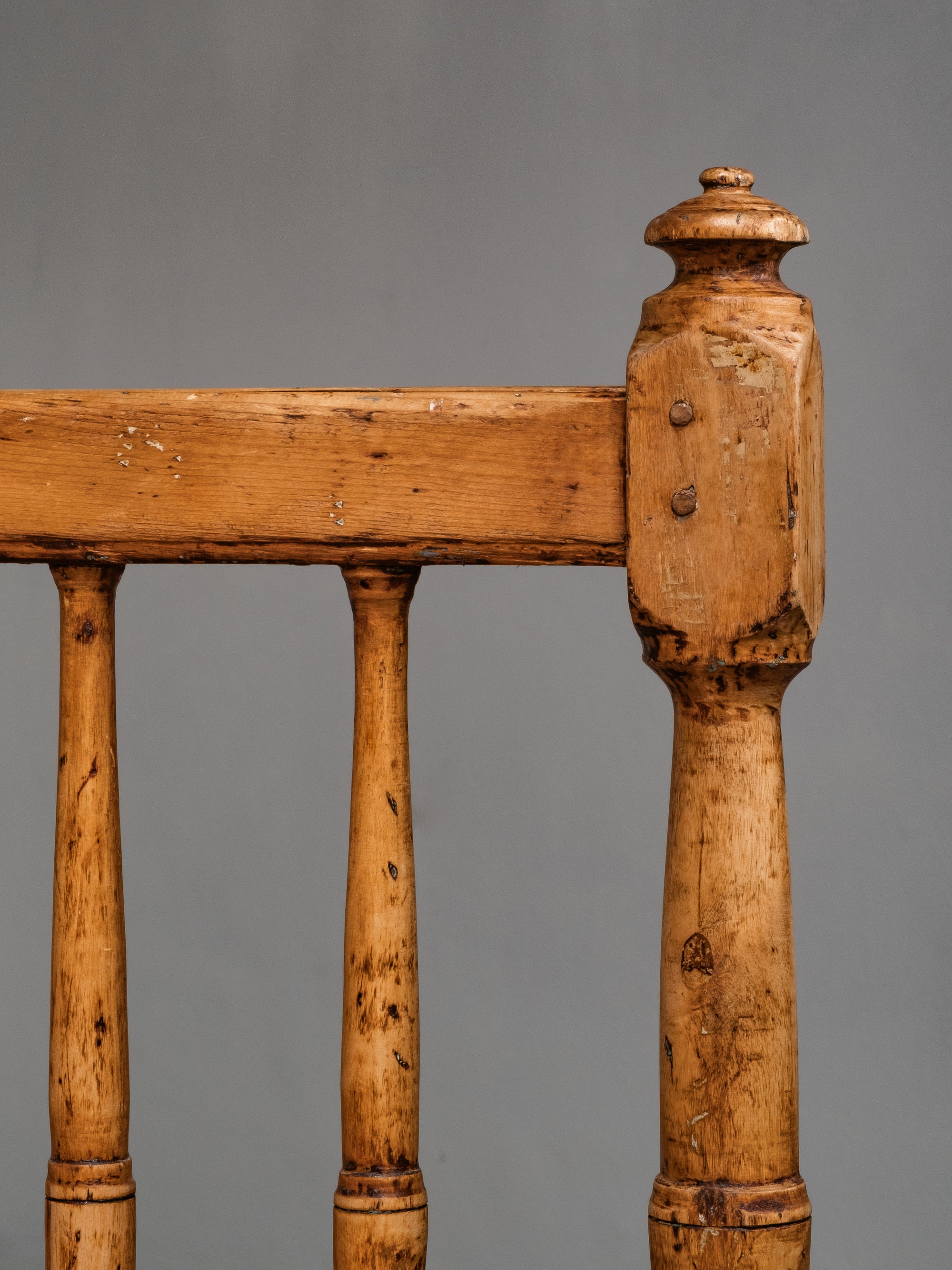 Swedish 19th Century Gustavian Wooden Sofa Bench with Striped Upholstery