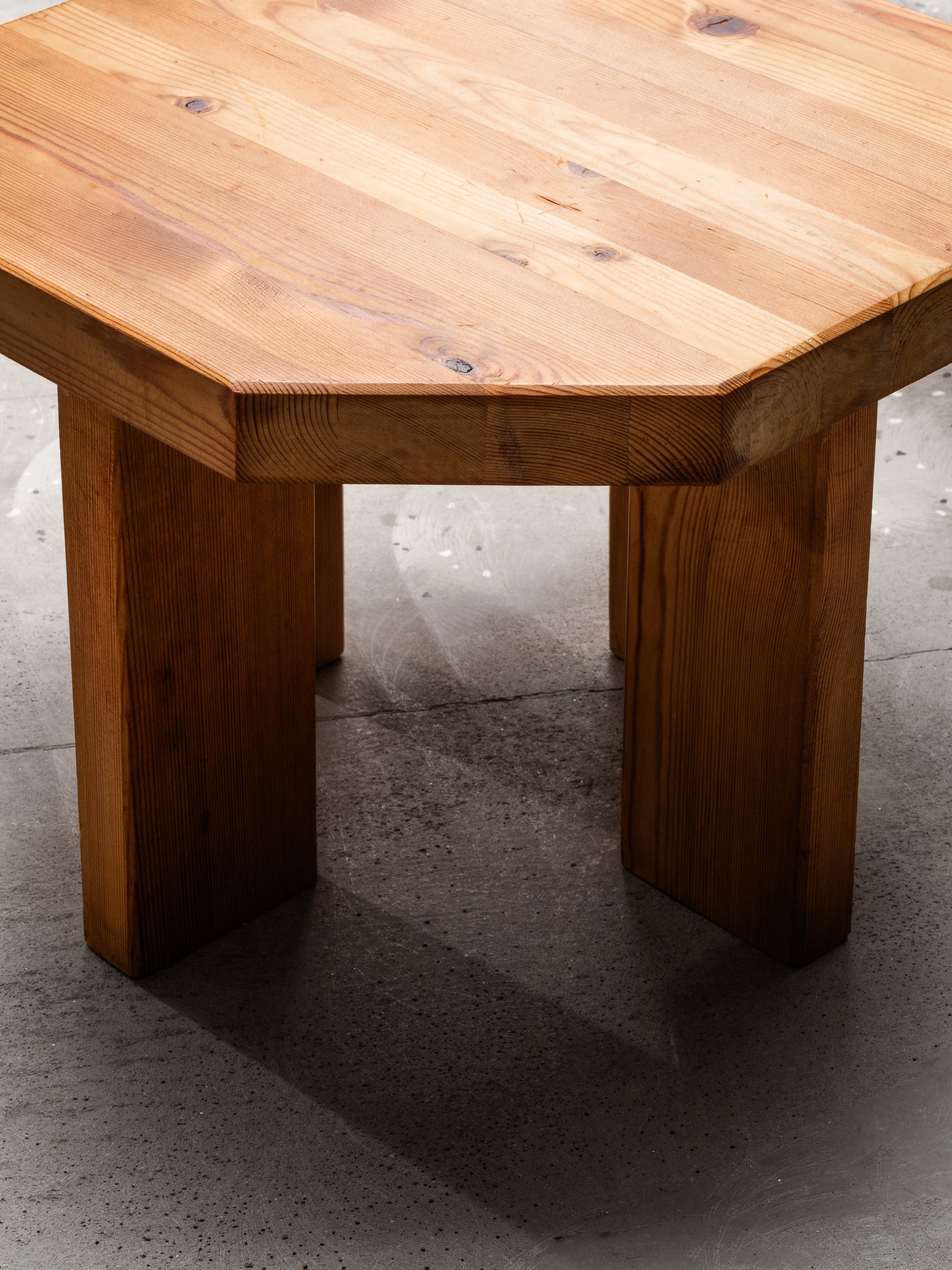 Brutalist Low Pine Stools or Side Tables, 1970s, Set of 2