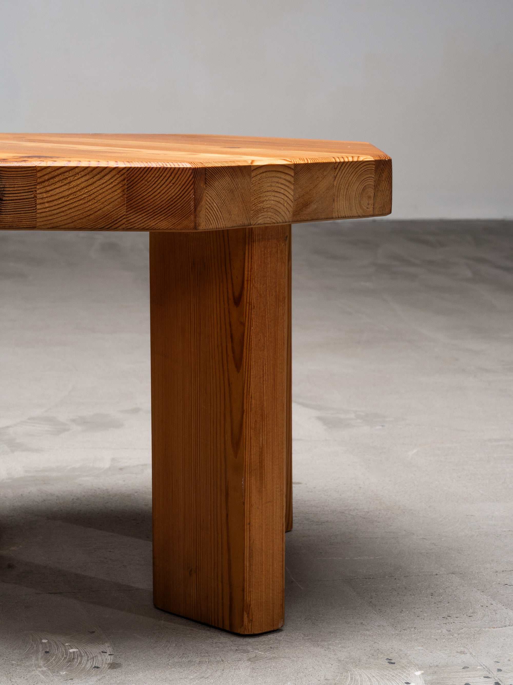 Brutalist Low Pine Stools or Side Tables, 1970s, Set of 2