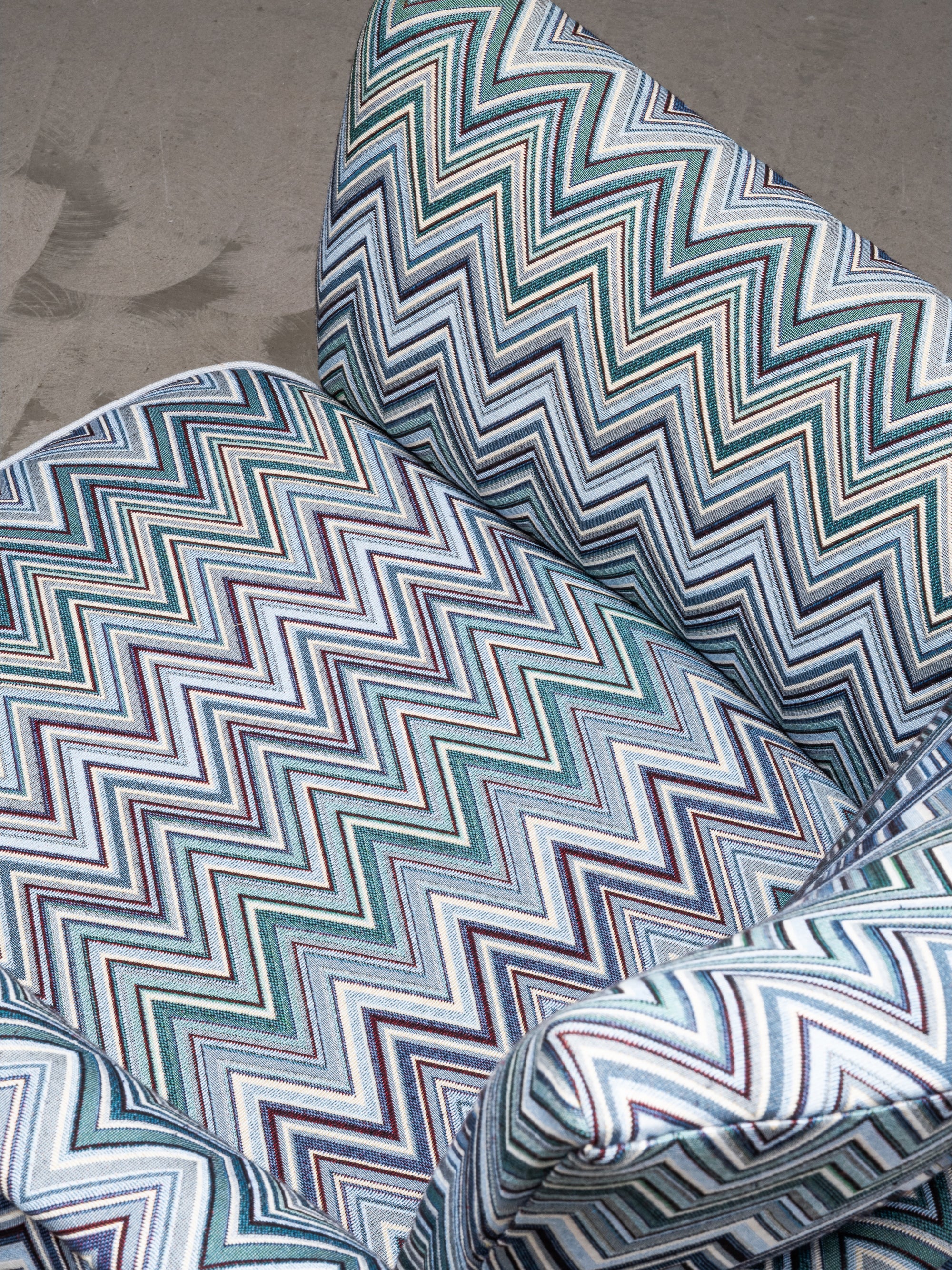 1940s Finnish Art Deco Club Chair with Chevron-Patterned Fabric
