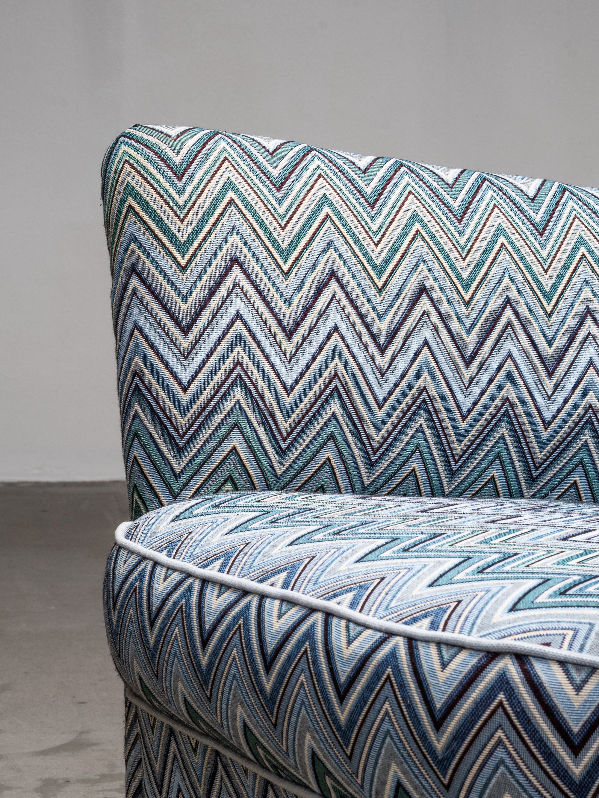 1940s Finnish Art Deco Club Chair with Chevron-Patterned Fabric