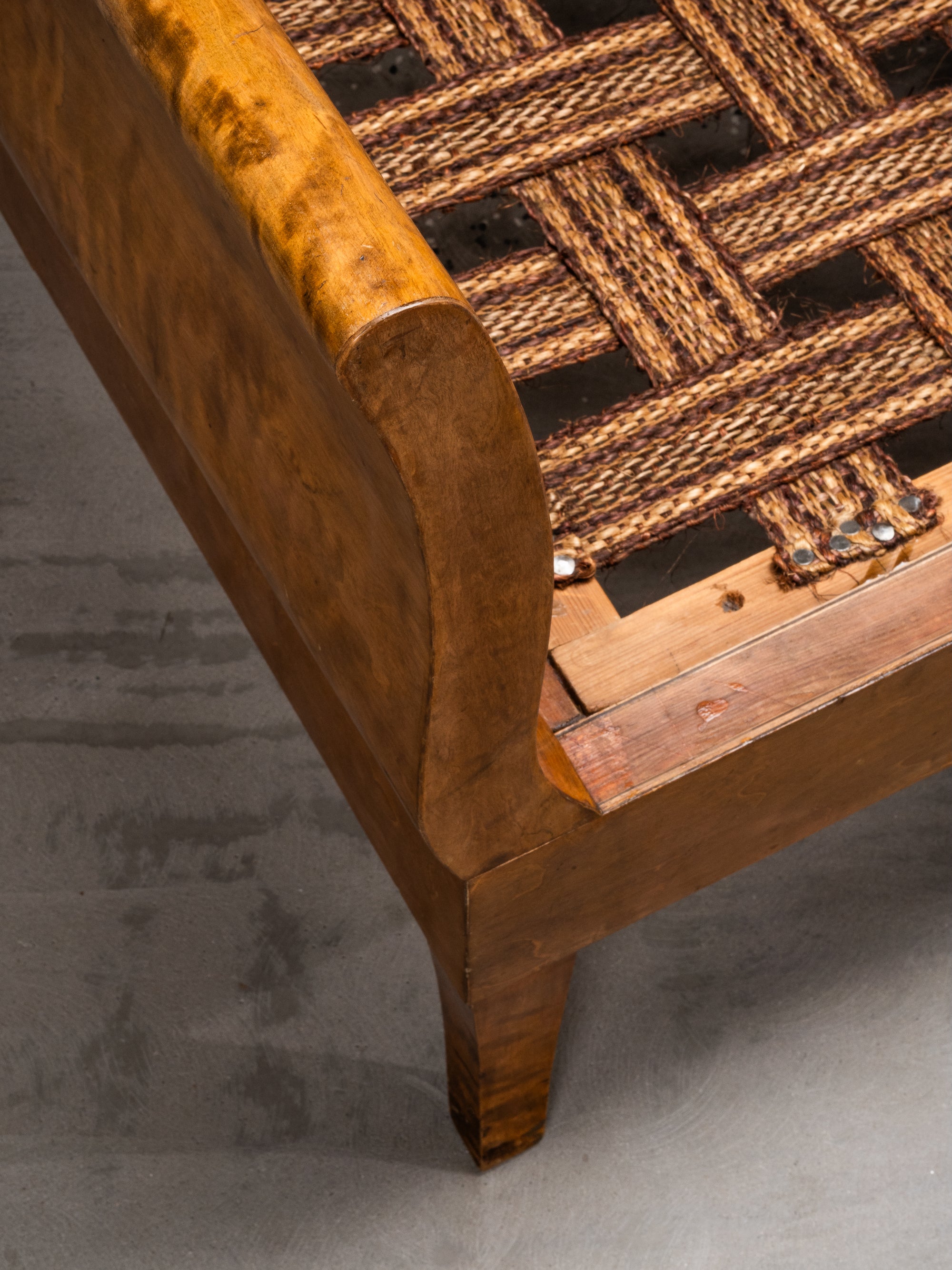 Finnish Art Deco Flame Birch Daybed, 1920s