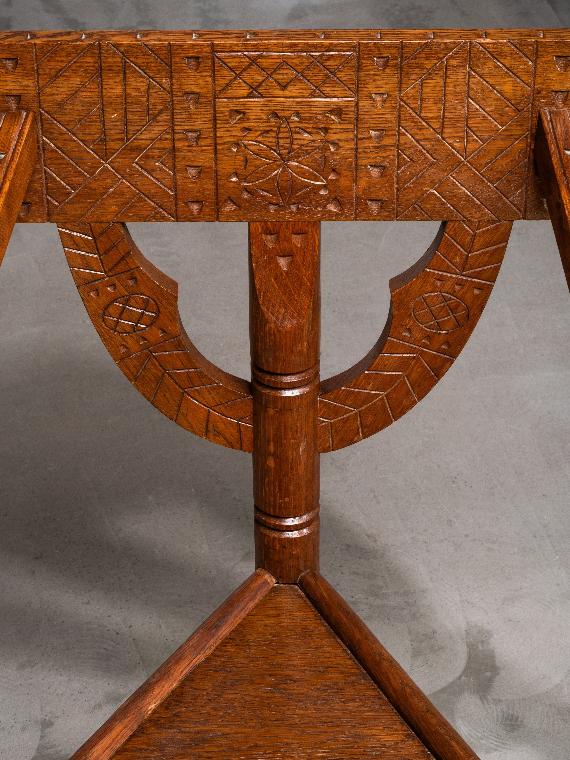 Pair of Brutalist Carved Oak Monk Chairs, Sweden, Early 1900s