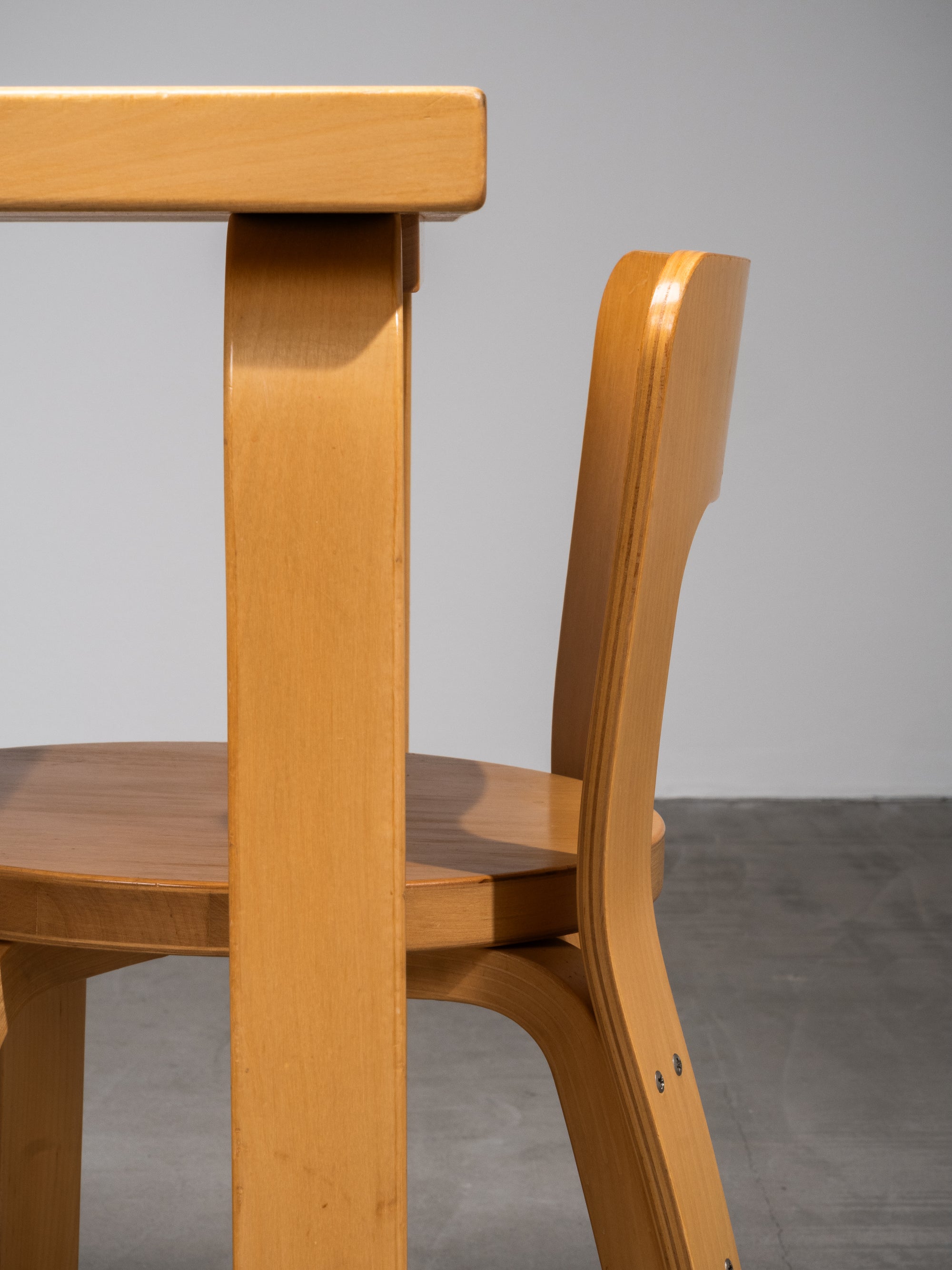 Alvar Aalto for Artek Dining Room Set Model 81B Table &amp; Set of 4 Model 65 Chairs