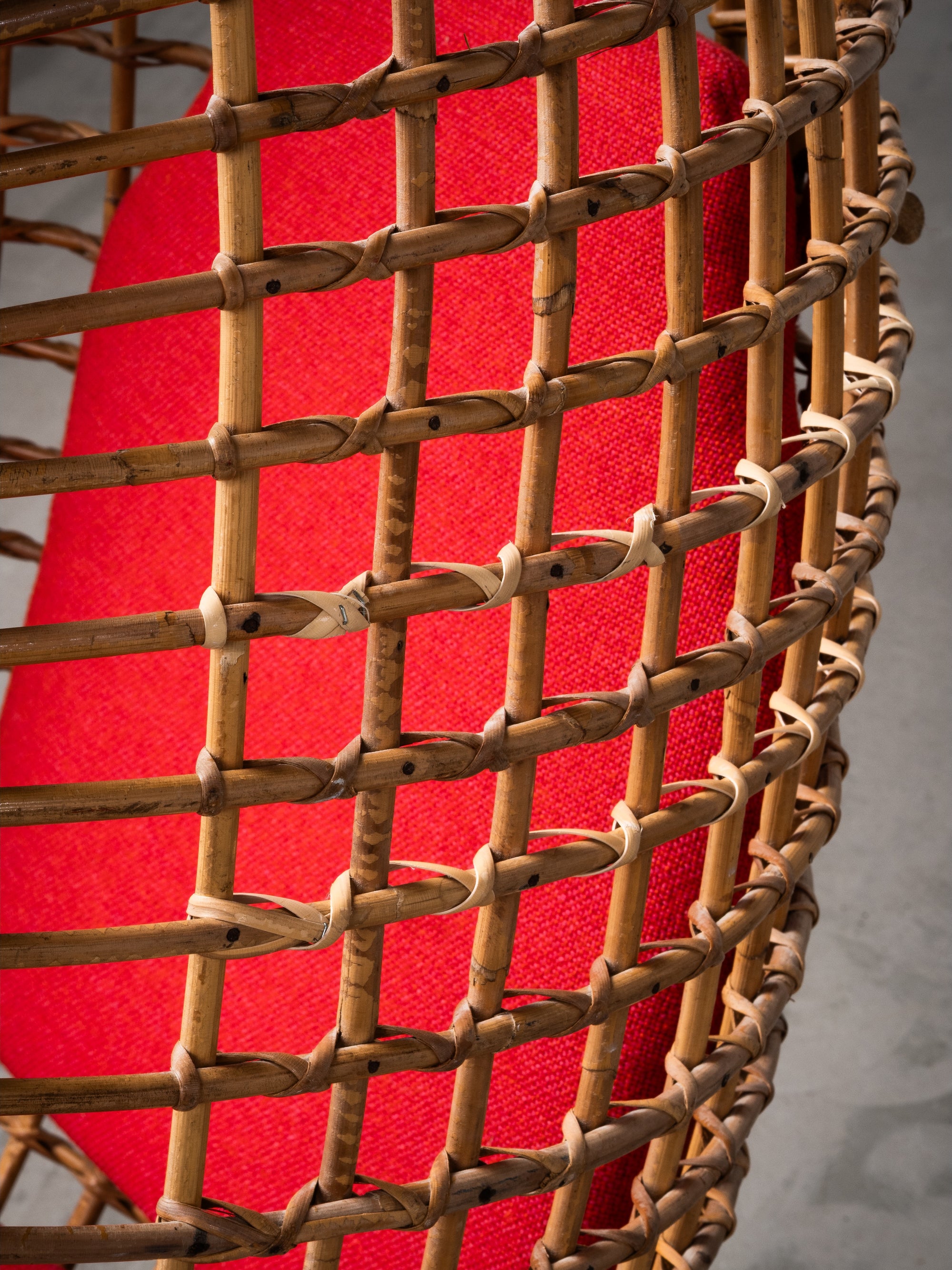 Pendant Rattan Chair ‘Eureka’ by Giovanni Travasa, Bonacina, Italy, 1950s