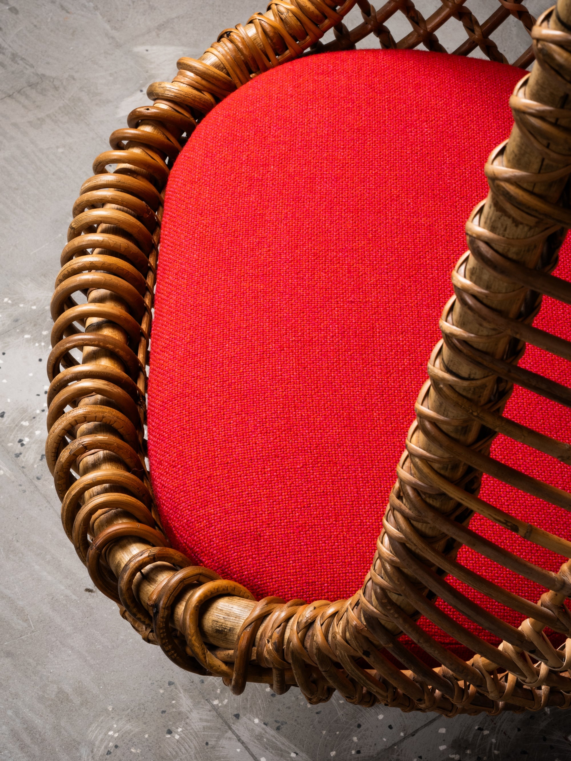 Pendant Rattan Chair ‘Eureka’ by Giovanni Travasa, Bonacina, Italy, 1950s