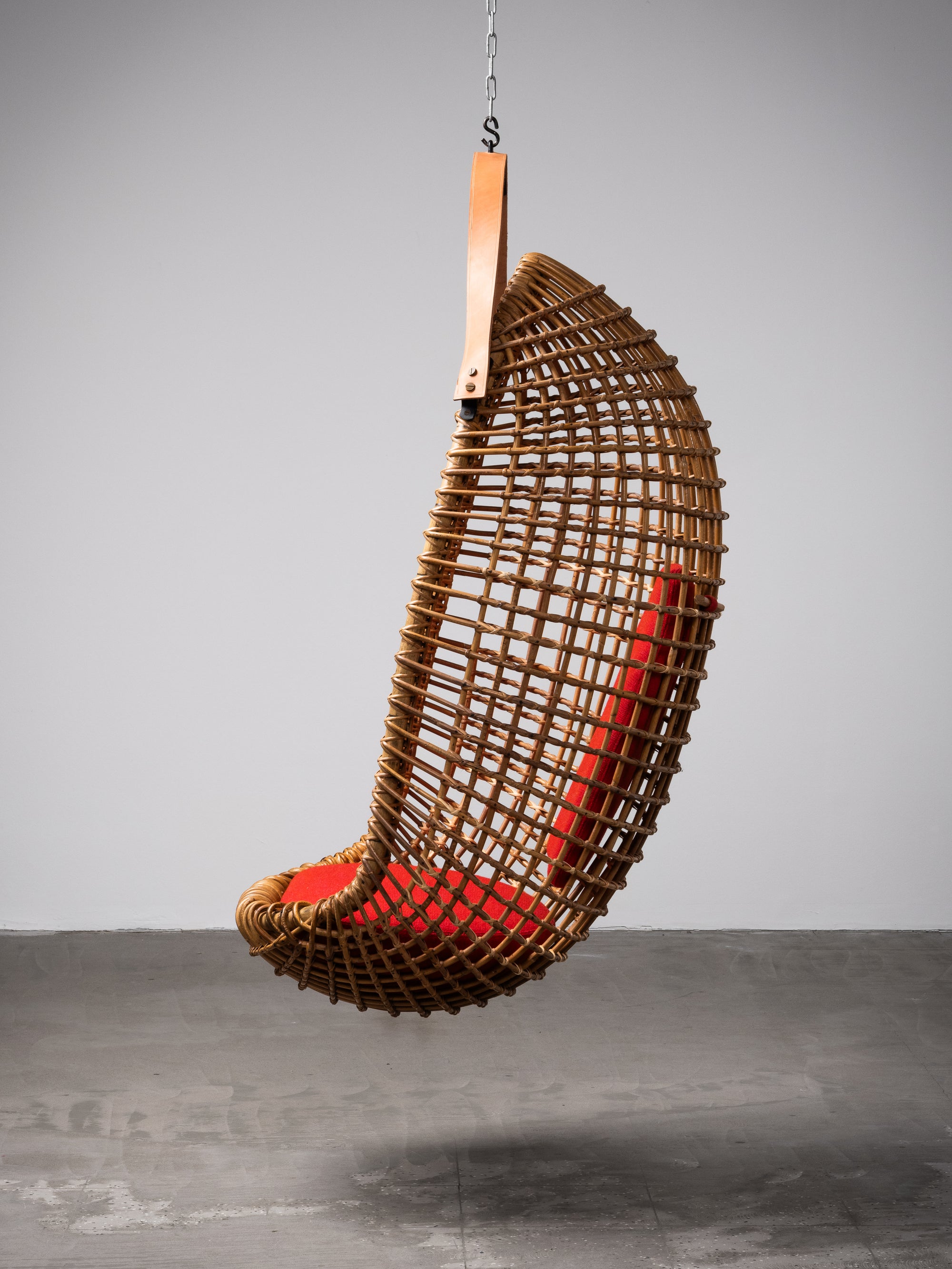 Pendant Rattan Chair ‘Eureka’ by Giovanni Travasa, Bonacina, Italy, 1950s