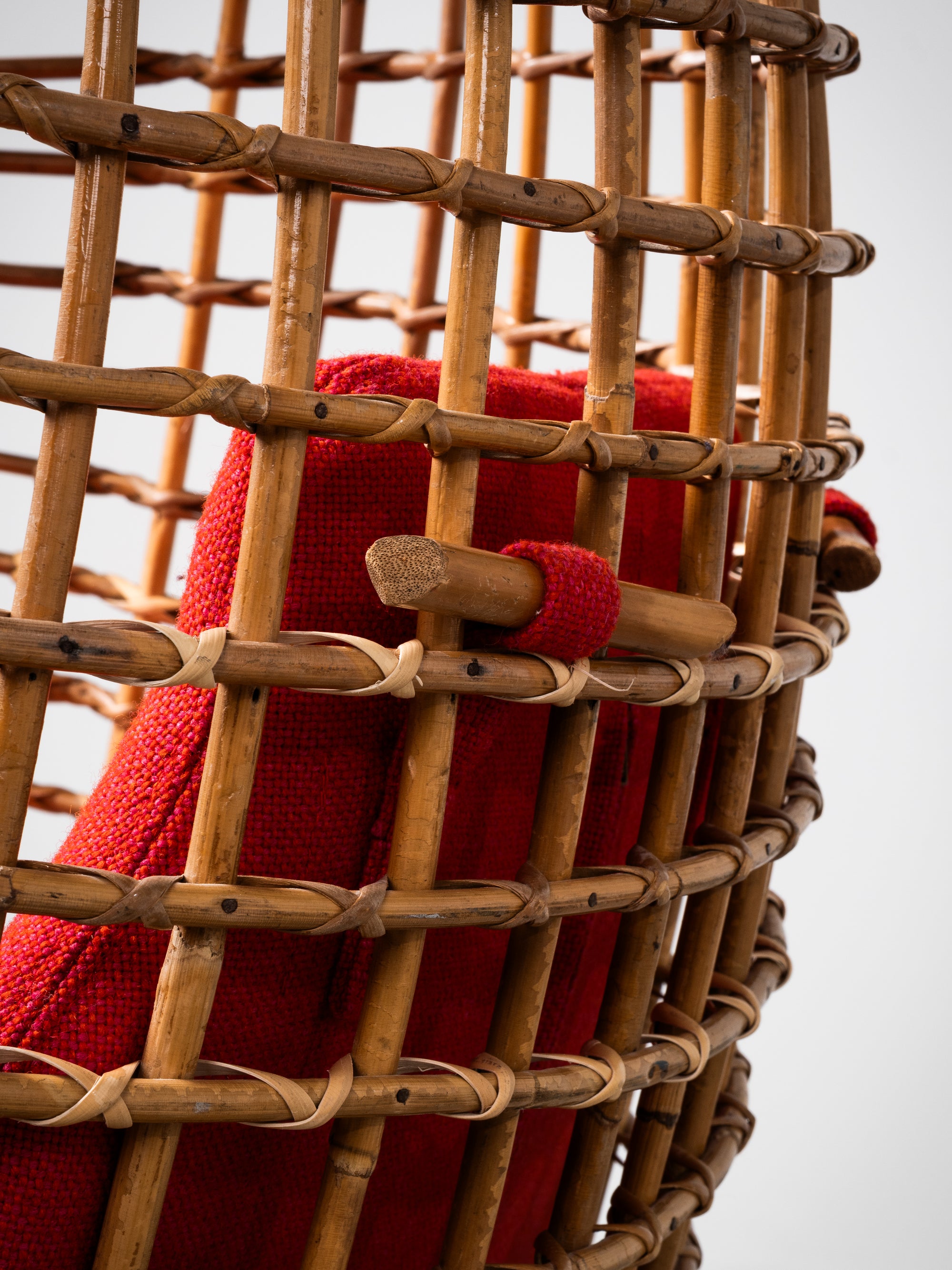 Pendant Rattan Chair ‘Eureka’ by Giovanni Travasa, Bonacina, Italy, 1950s