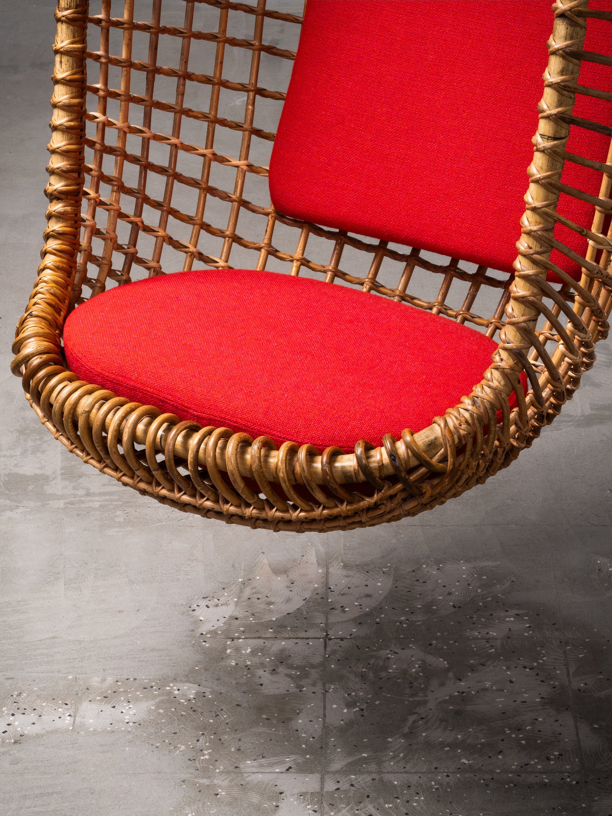 Pendant Rattan Chair ‘Eureka’ by Giovanni Travasa, Bonacina, Italy, 1950s