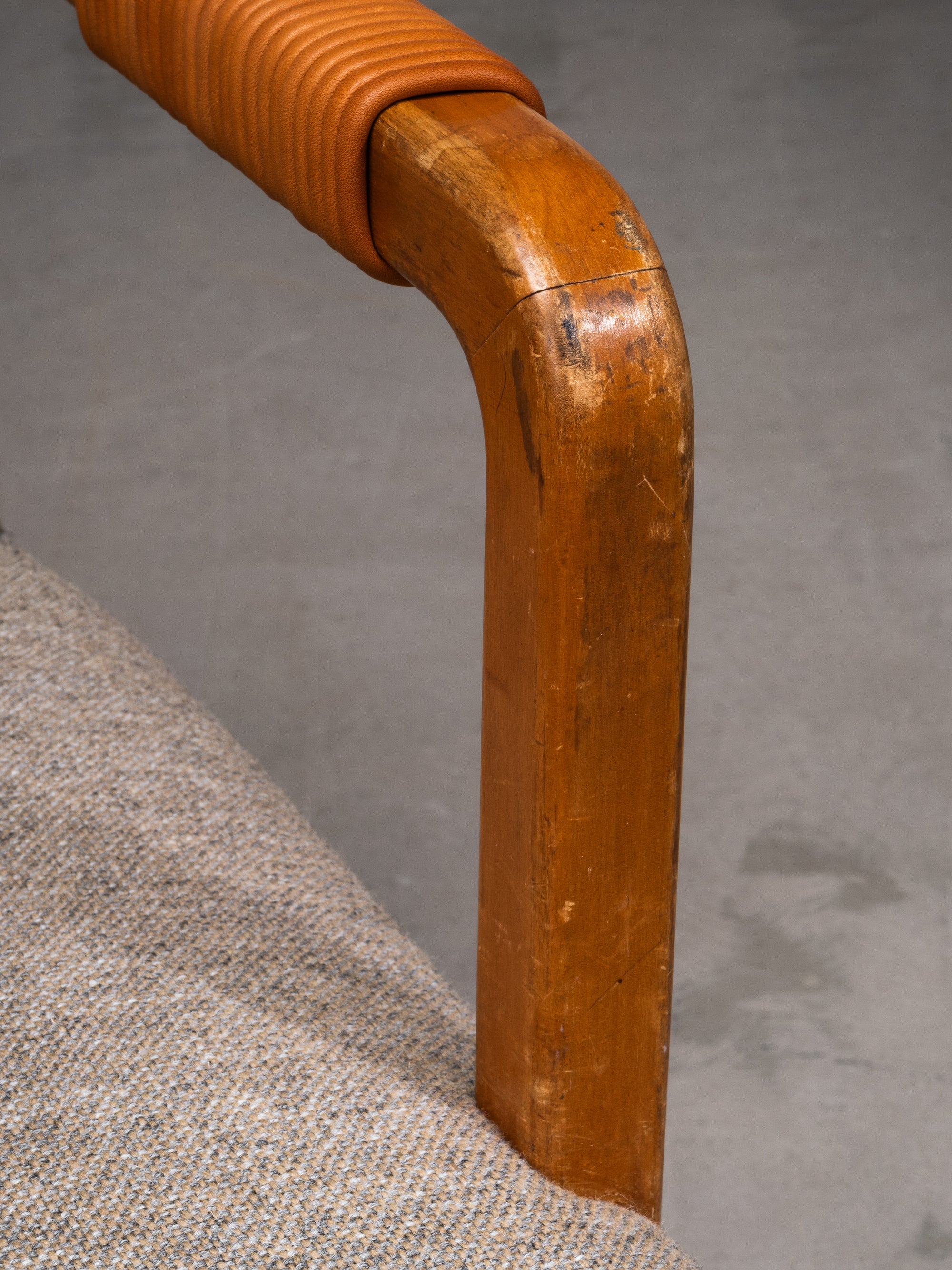 Aino Aalto Savoy Armchair in Birch, Leather and Fabric, Artek, Finland, 1940s
