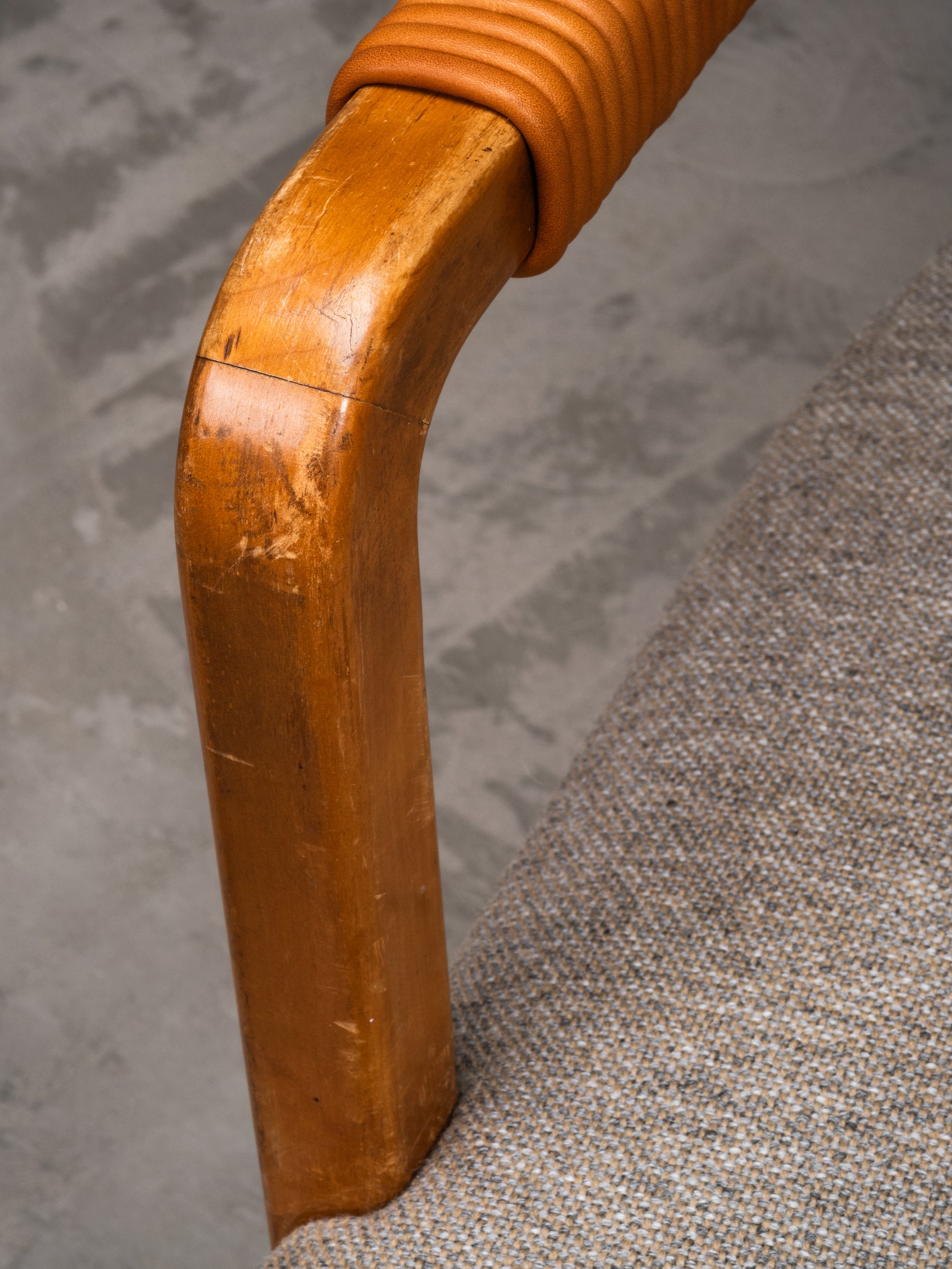 Aino Aalto Savoy Armchair in Birch, Leather and Fabric, Artek, Finland, 1940s