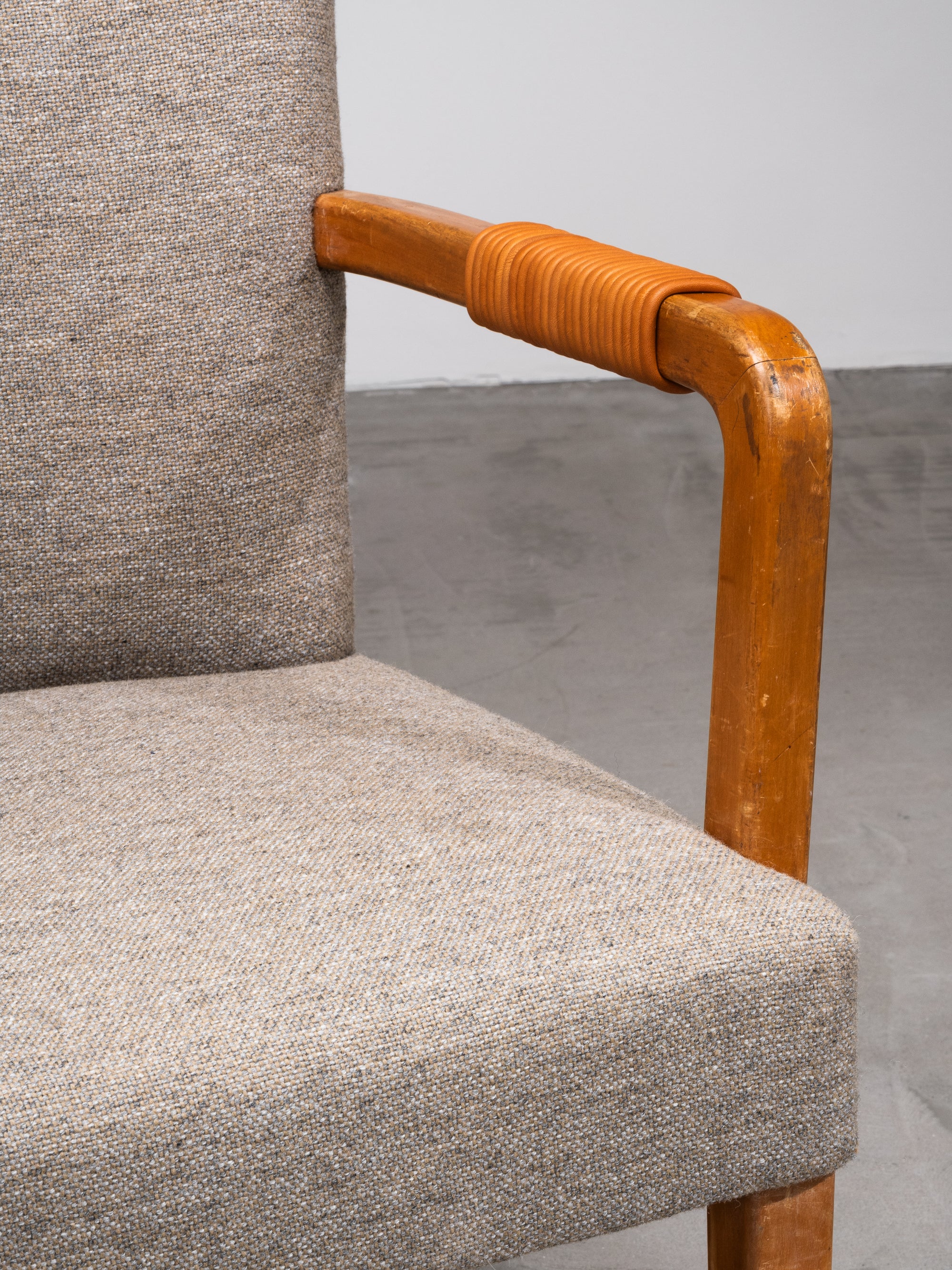 Aino Aalto Savoy Armchair in Birch, Leather and Fabric, Artek, Finland, 1940s