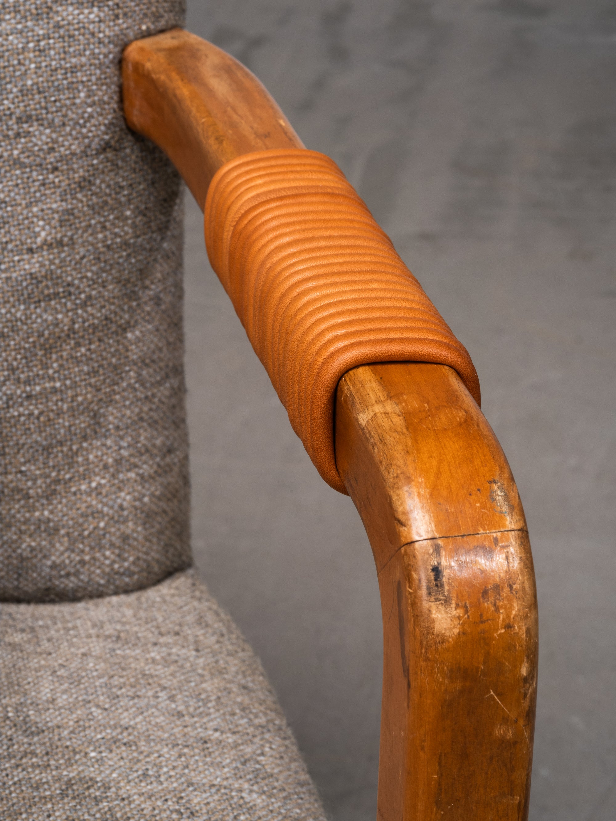 Aino Aalto Savoy Armchair in Birch, Leather and Fabric, Artek, Finland, 1940s