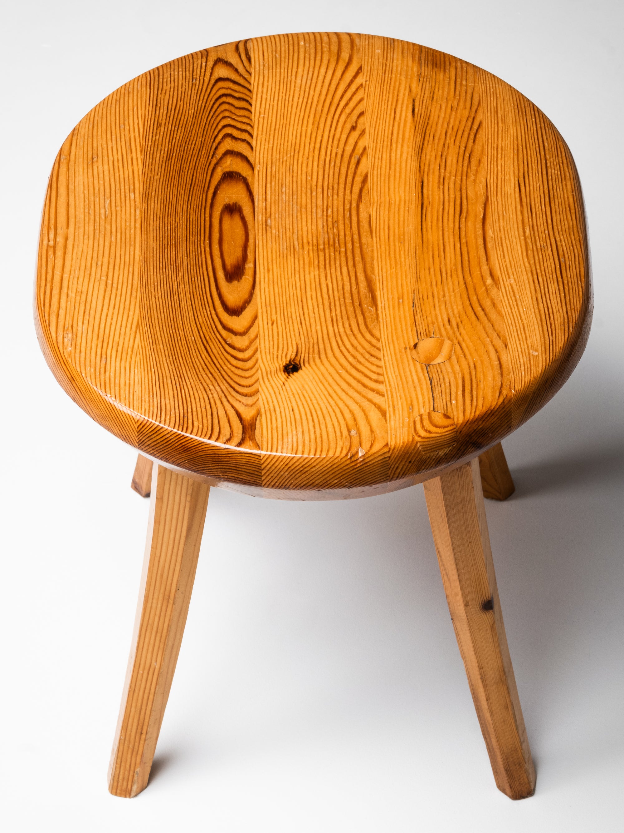 Hand-Crafted “Juuso” Pine Stool by Tervasaaren Puutyötehdas, Finland, 1960s