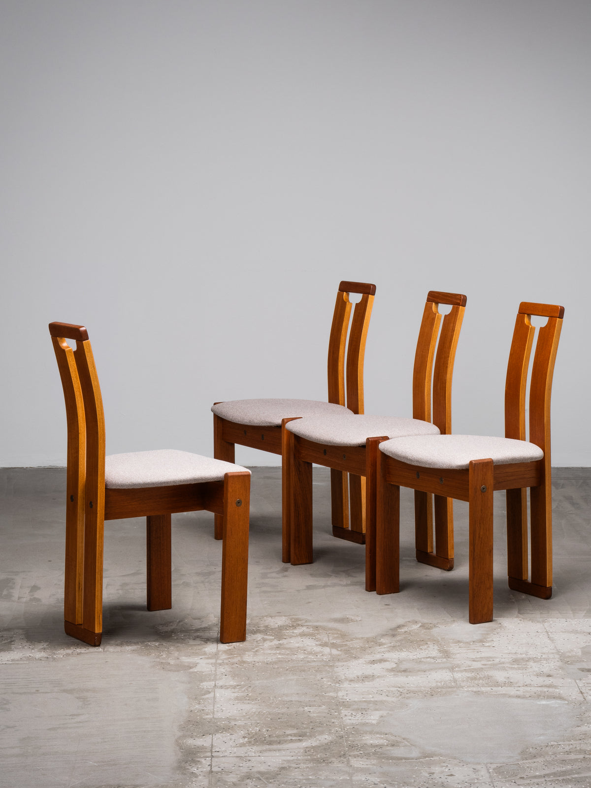 Set of 4 “Tellus” Teak Dining Chairs by Torstein Nilsen, Norway, 1980s